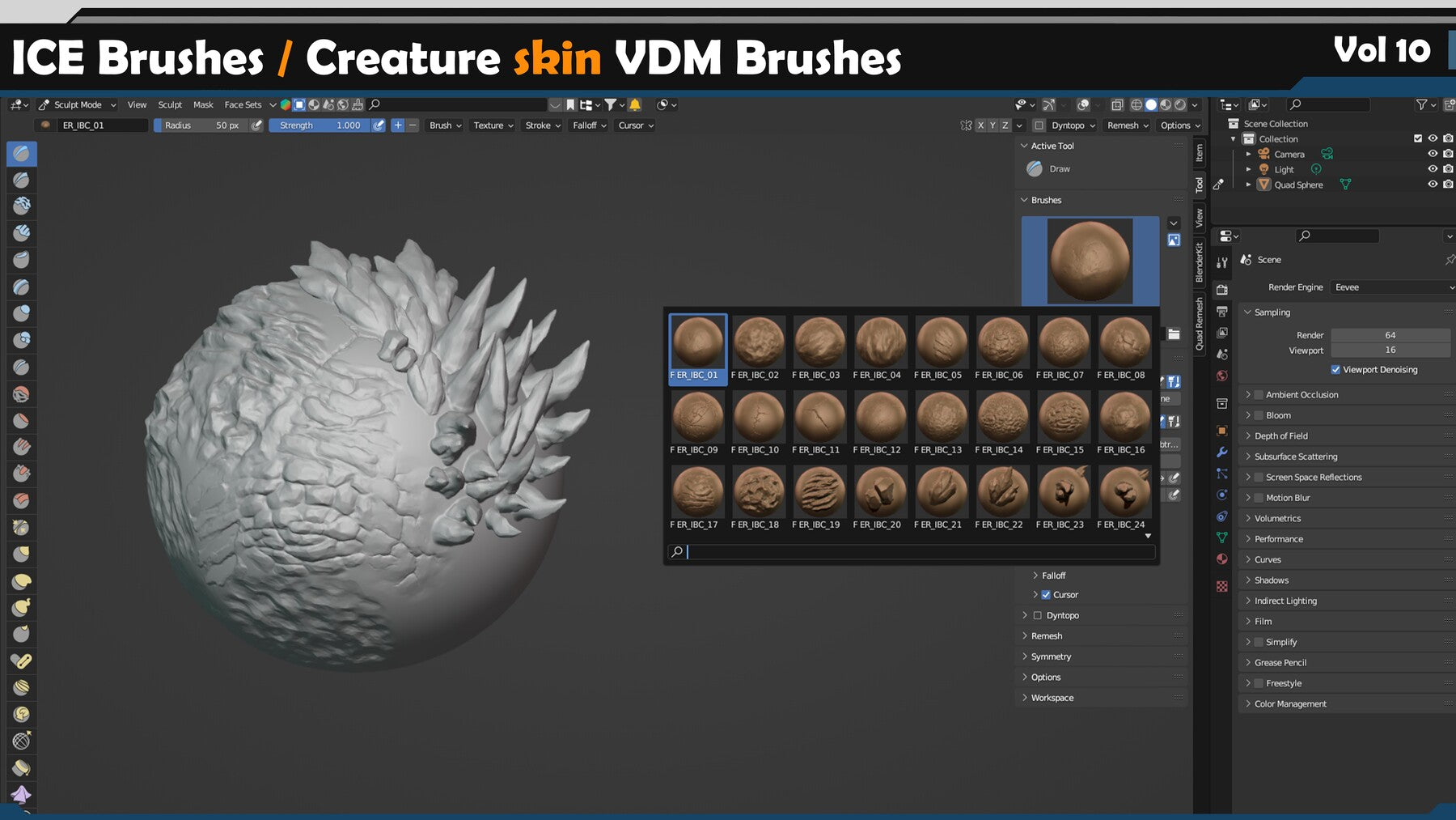 ICE Brushes / Creature skin VDM Brushes Vol 10