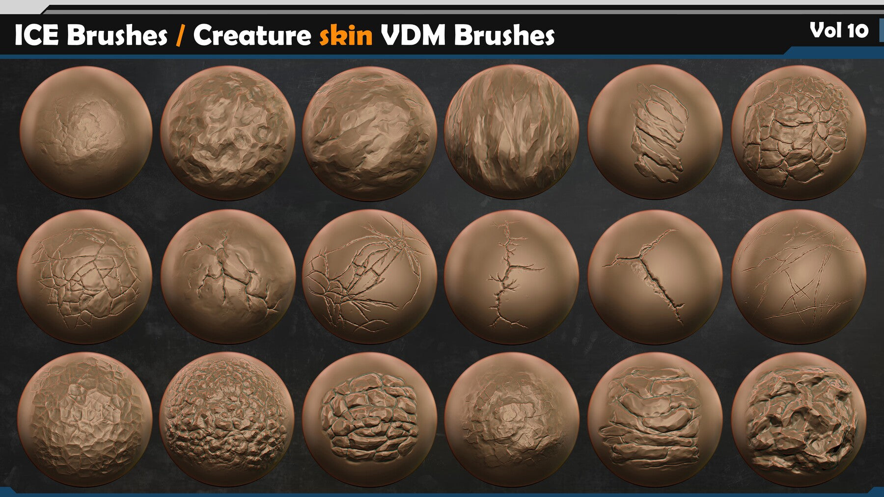 ICE Brushes / Creature skin VDM Brushes Vol 10