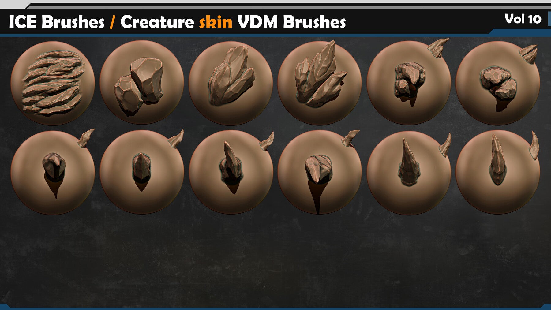 ICE Brushes / Creature skin VDM Brushes Vol 10