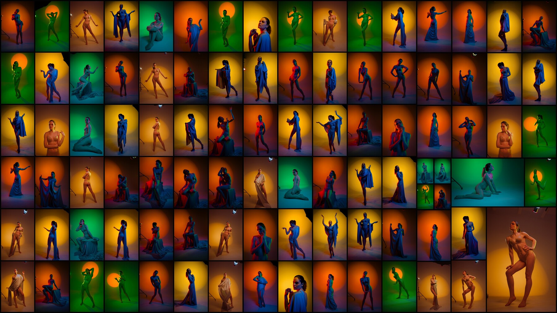 380+ Female Color Light Sketching Poses - Reference Pictures for Artists