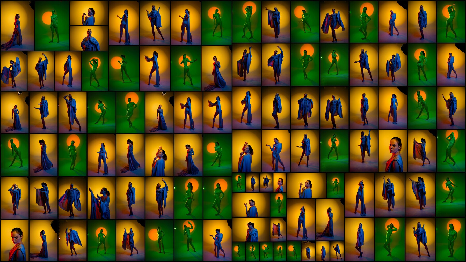 380+ Female Color Light Sketching Poses - Reference Pictures for Artists