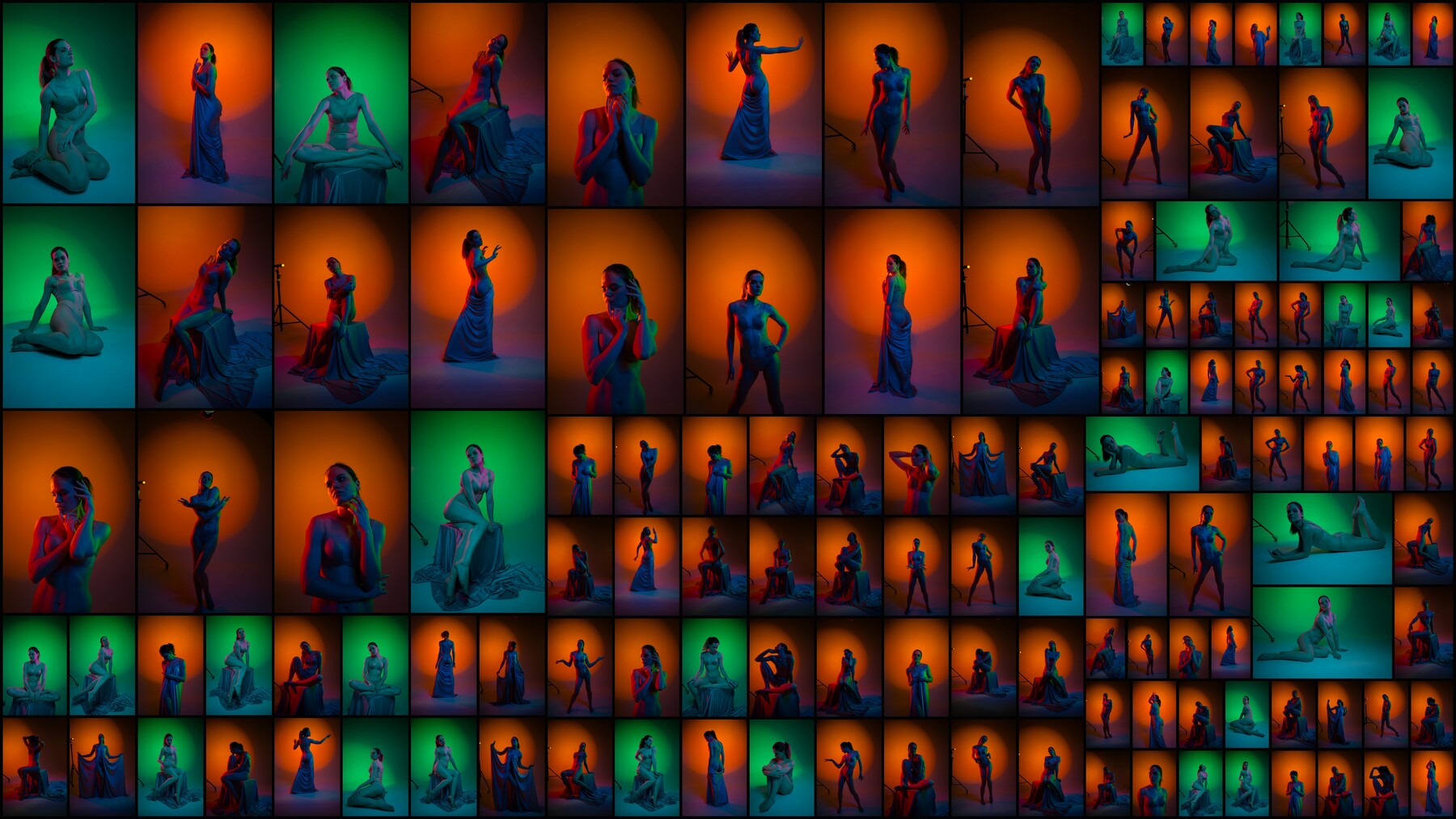 380+ Female Color Light Sketching Poses - Reference Pictures for Artists