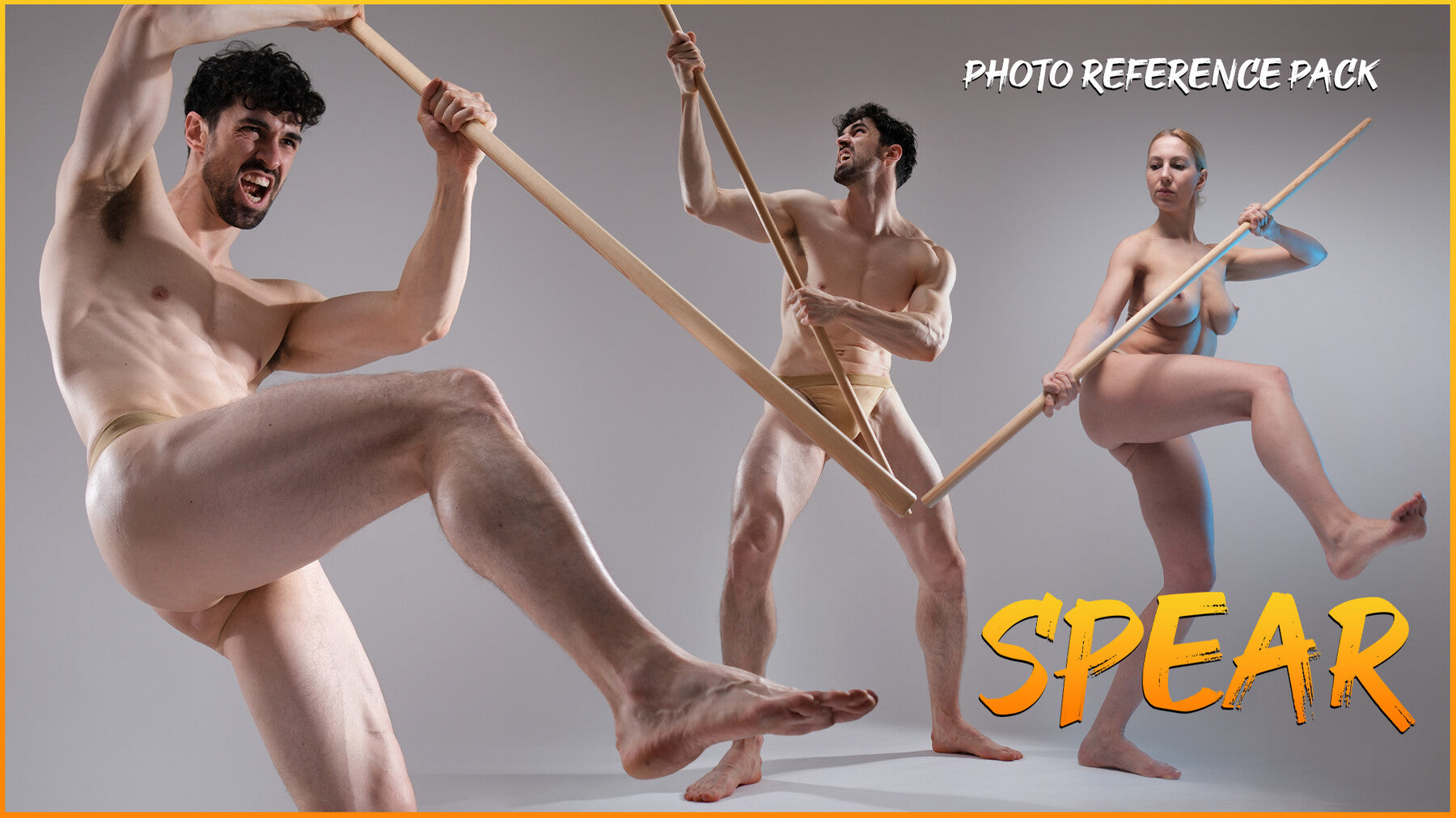 A Spear- Male & Female Anatomy- Photo Reference Pack For Artists 701 JPEGs