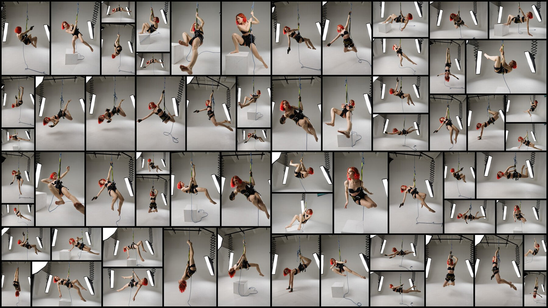 230+ Dynamic Antigravity Poses on Rope - Reference Photos