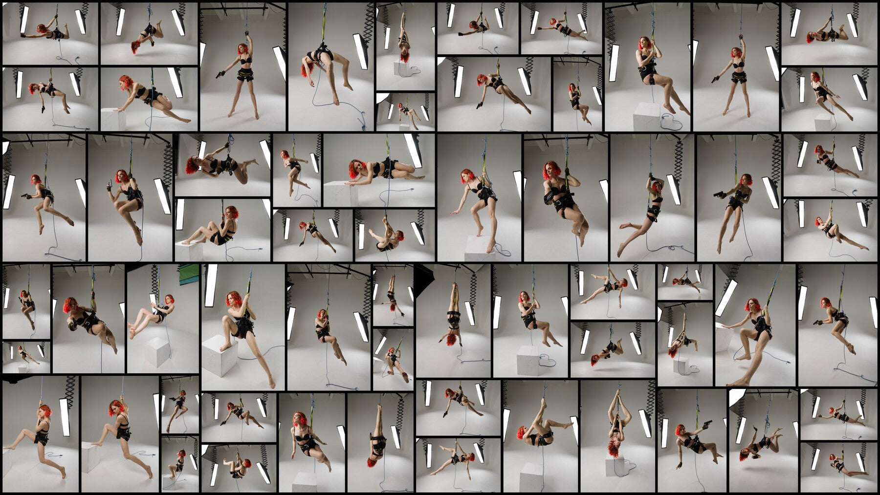 230+ Dynamic Antigravity Poses on Rope - Reference Photos