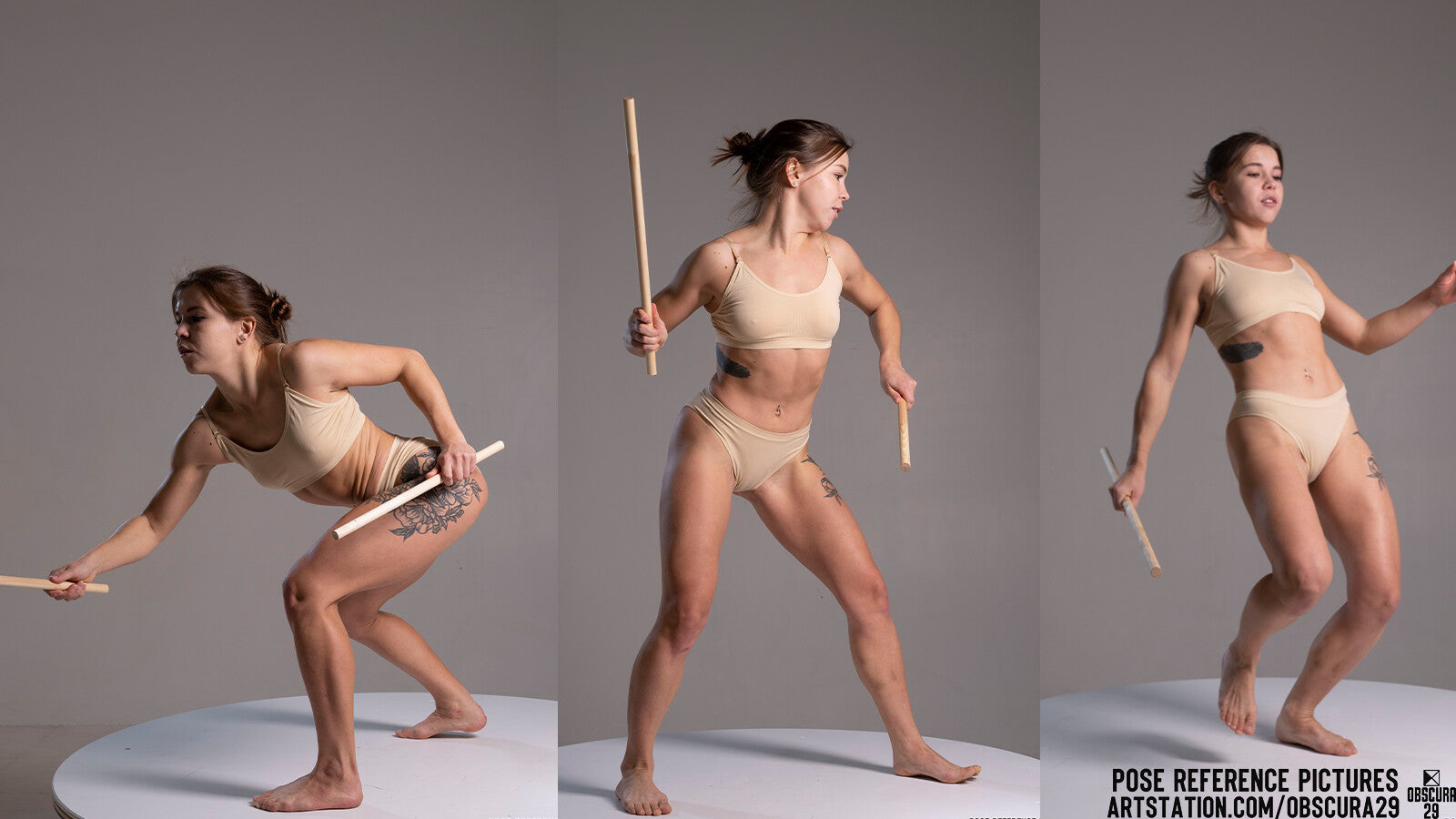 1240 Female Combat Poses Reference Pictures