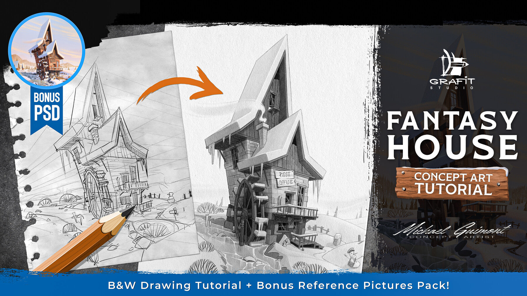 Fantasy House' Concept Art Tutorial by Michael Guimont