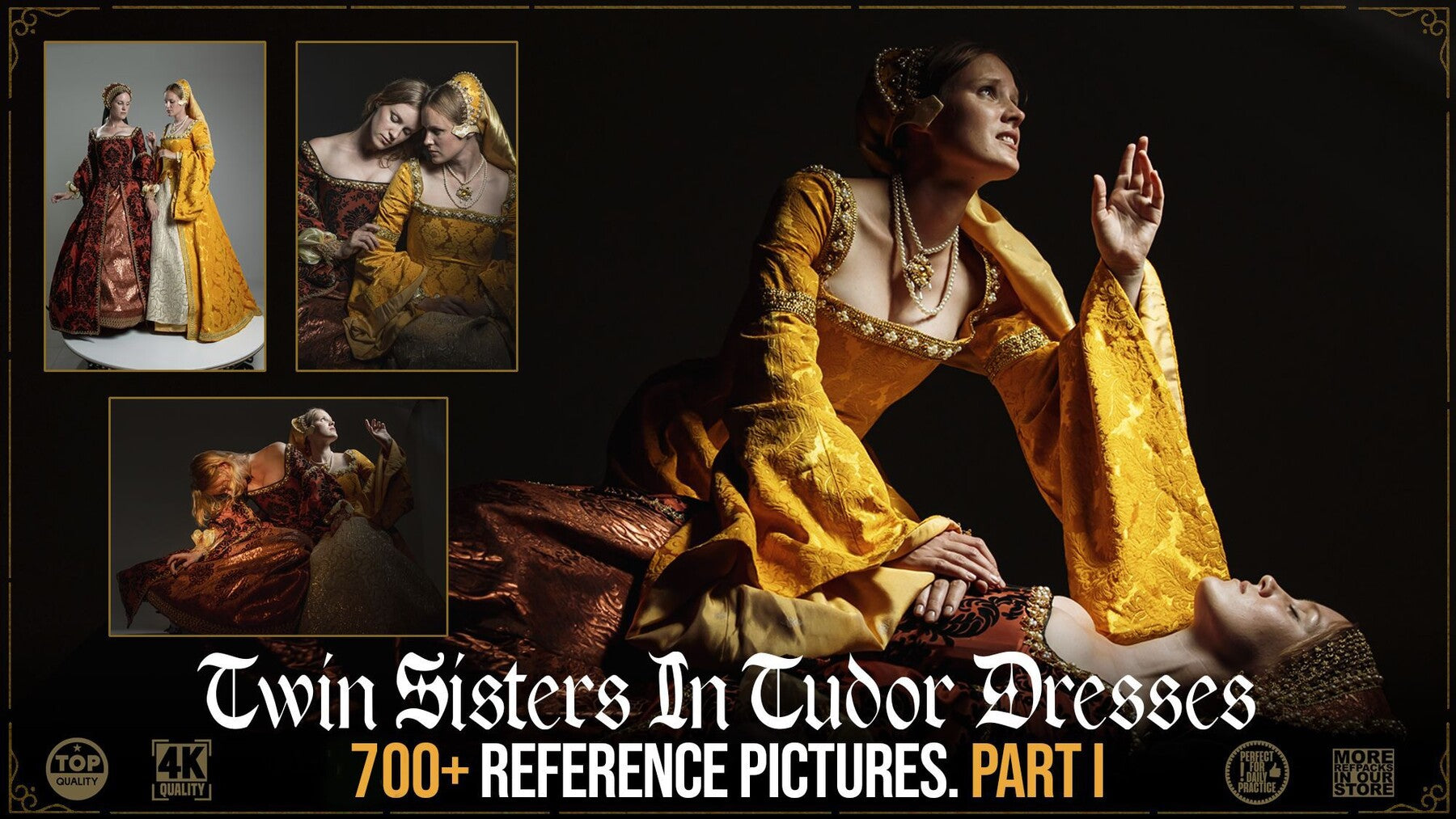 700+ Twin Sisters in Tudor Dresses