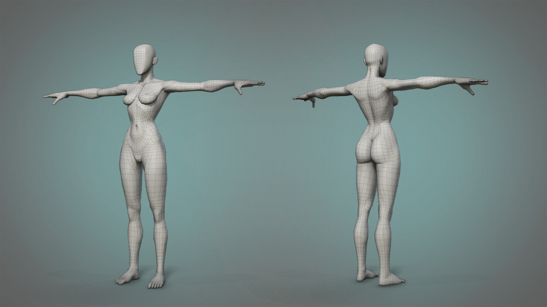 Male and female stylized basemesh