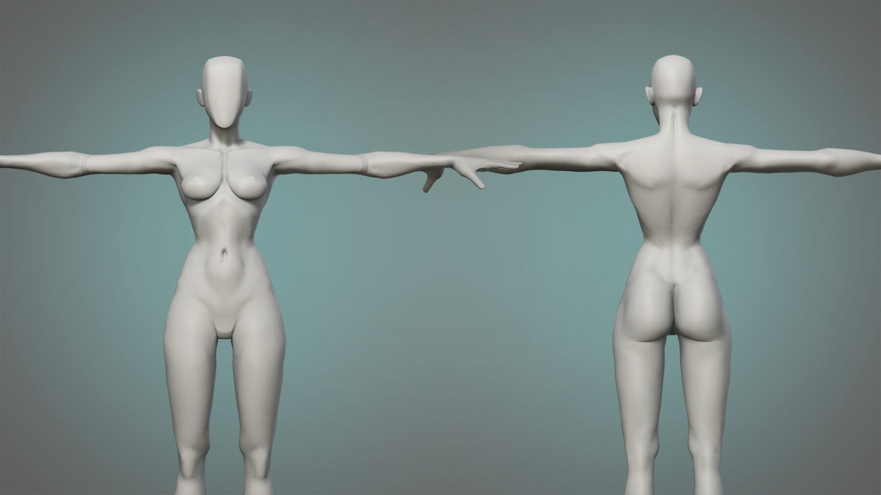 Male and female stylized basemesh