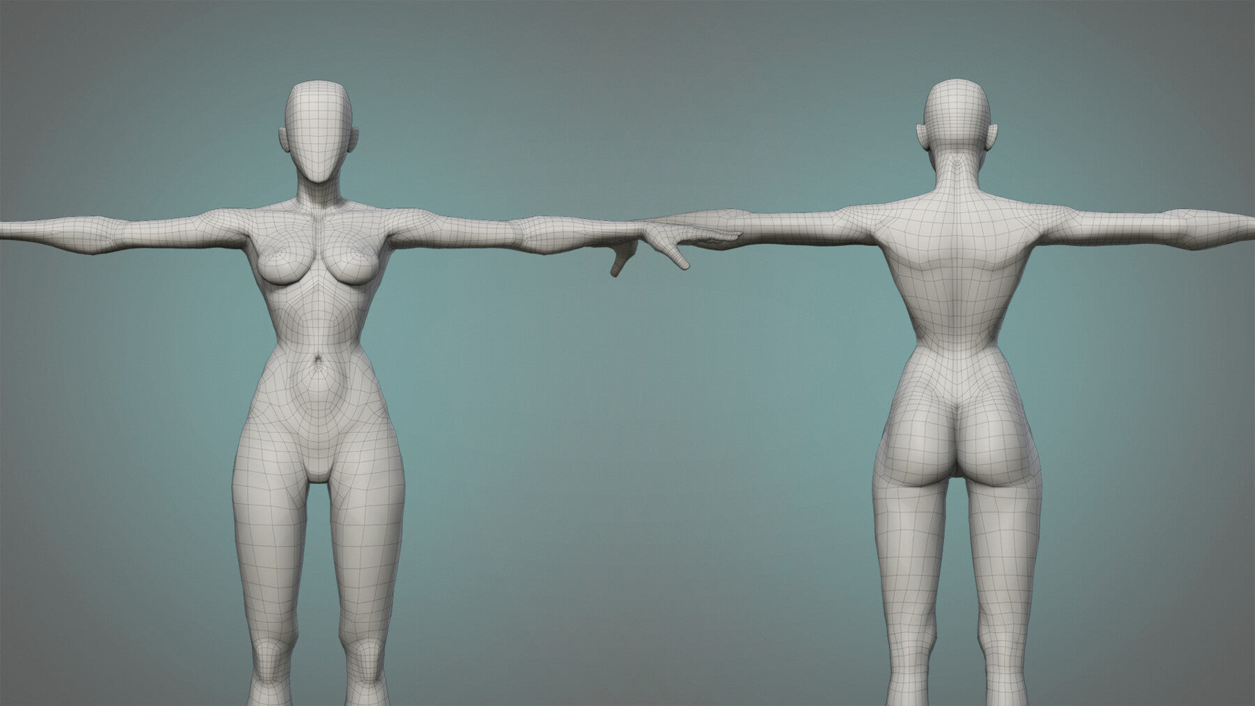 Male and female stylized basemesh