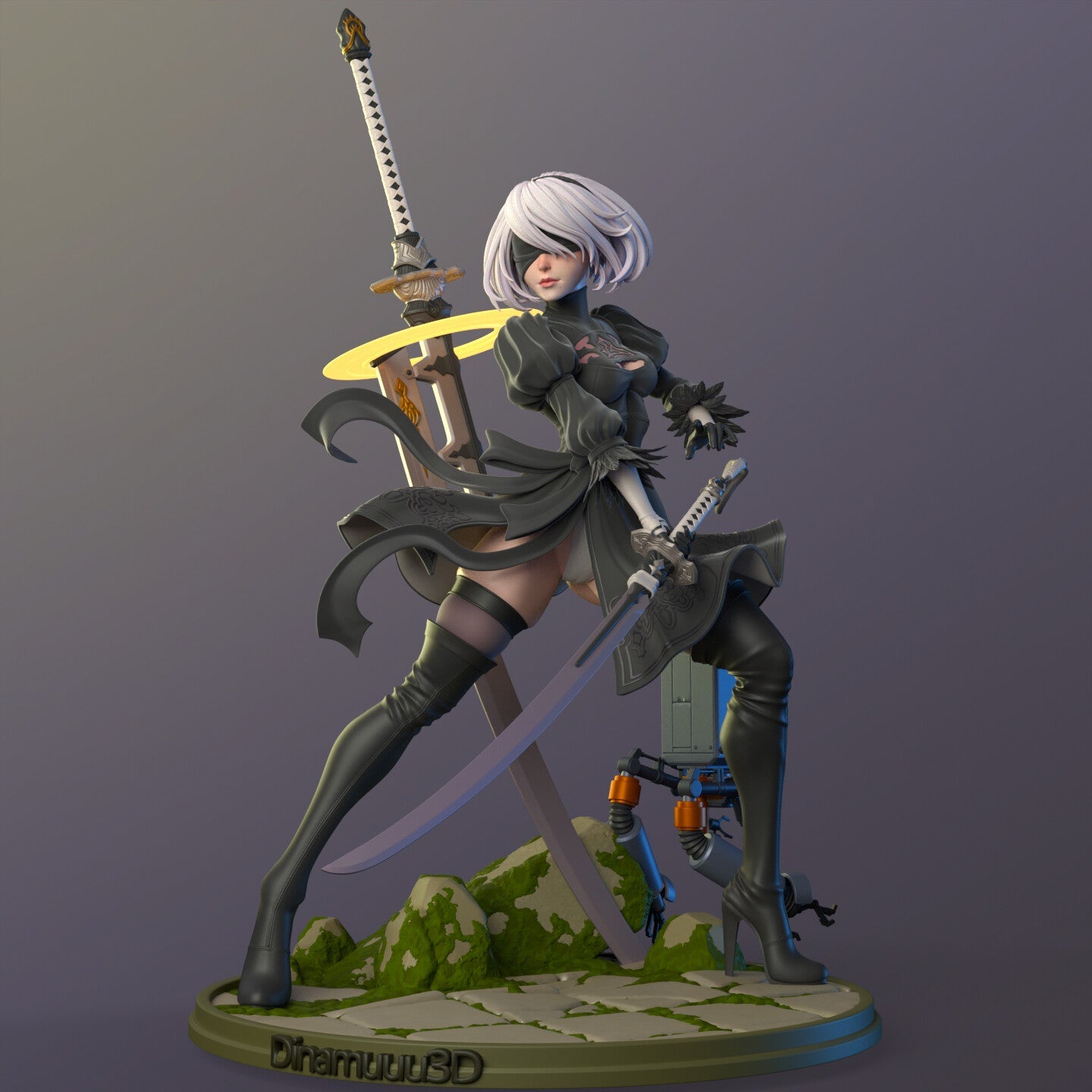 2B Nier Automata, 3D Print STL, Render Images/Videos, Marmoset Viewer Files