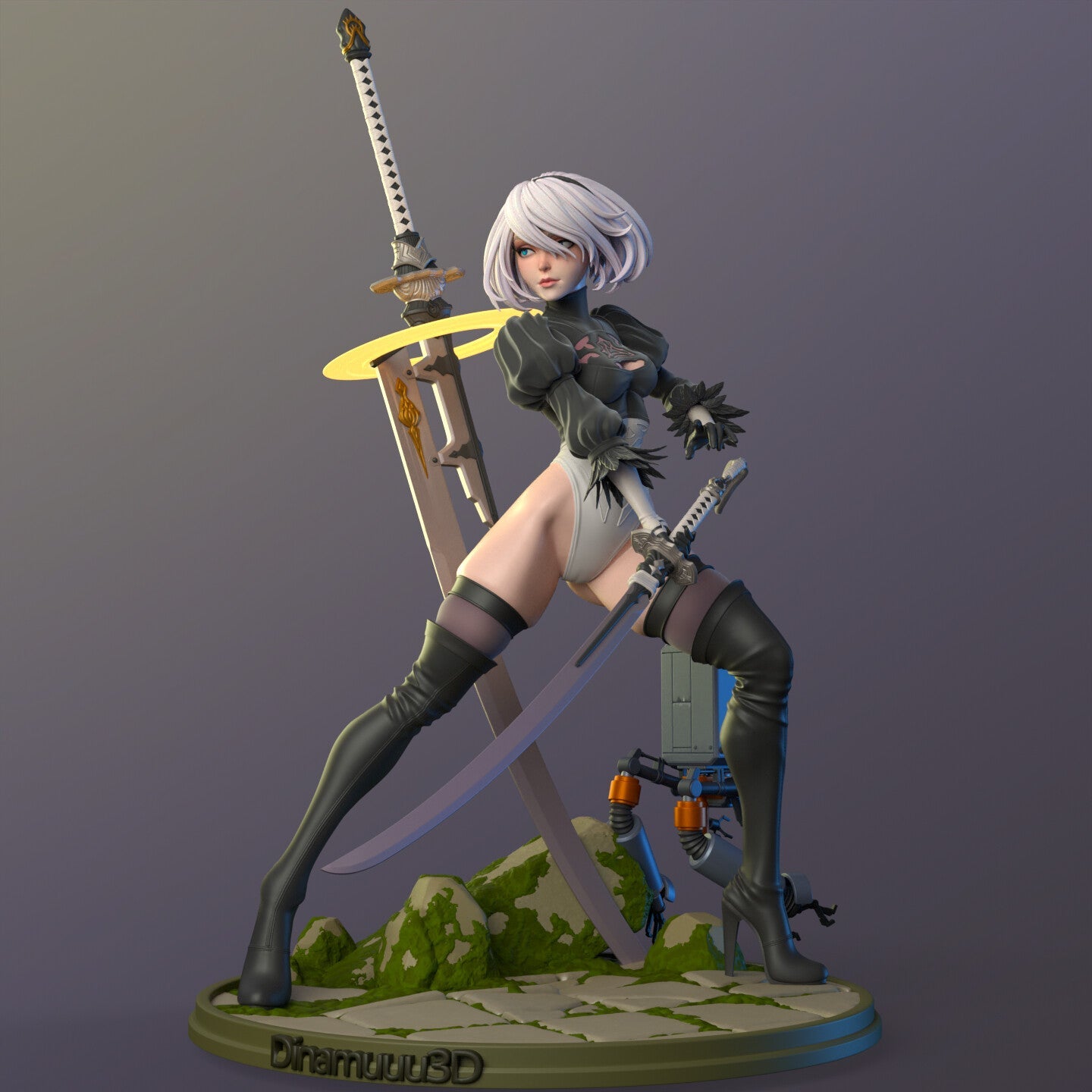 2B Nier Automata, 3D Print STL, Render Images/Videos, Marmoset Viewer Files