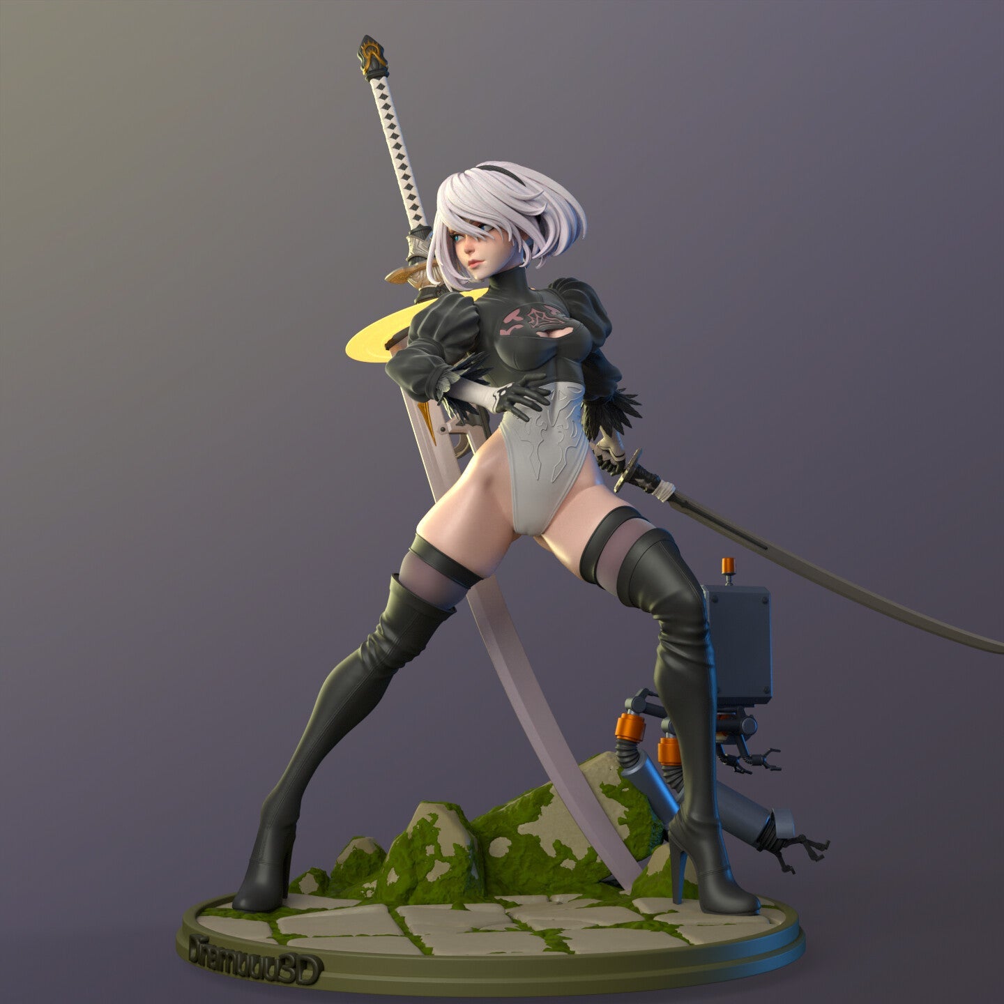 2B Nier Automata, 3D Print STL, Render Images/Videos, Marmoset Viewer Files