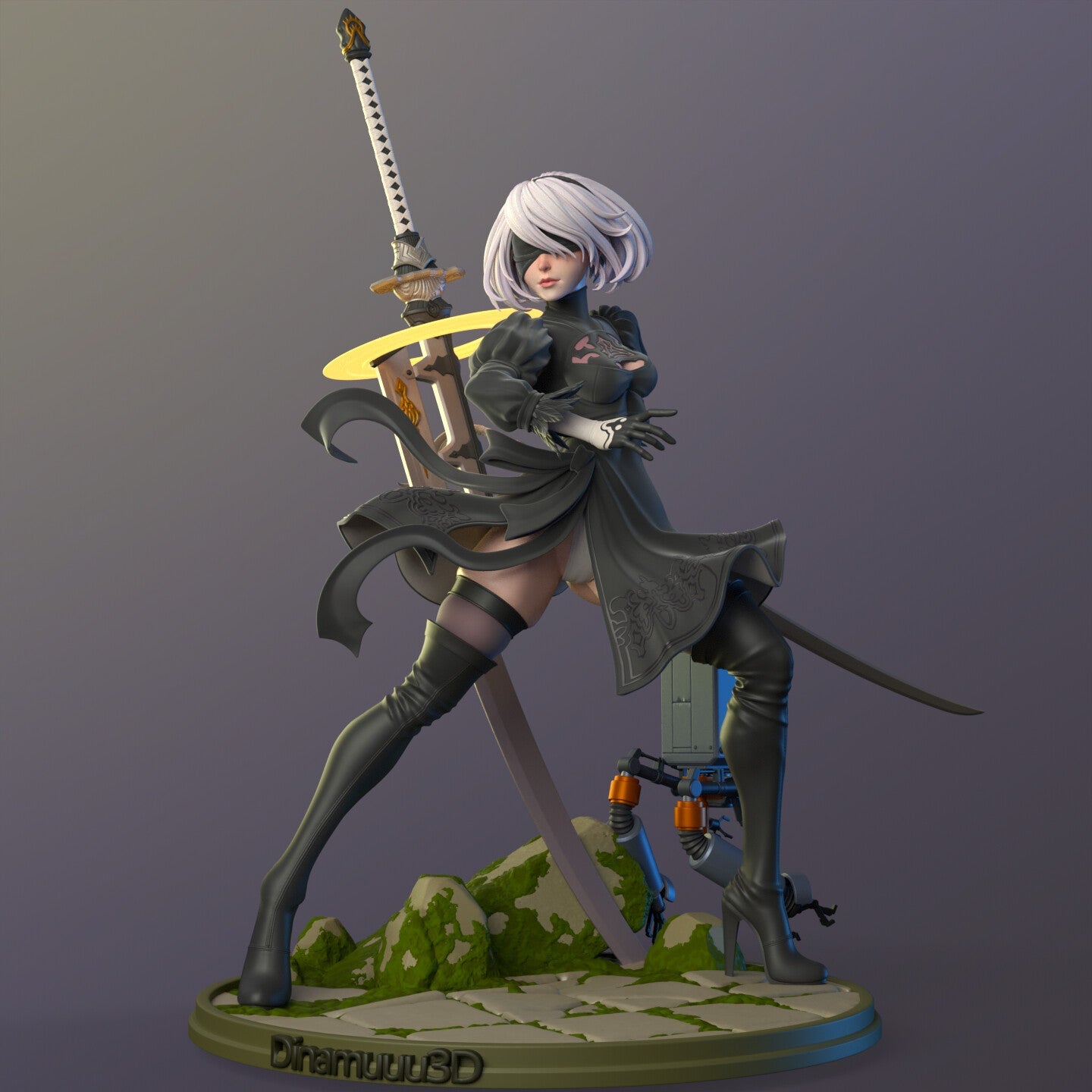 2B Nier Automata, 3D Print STL, Render Images/Videos, Marmoset Viewer Files