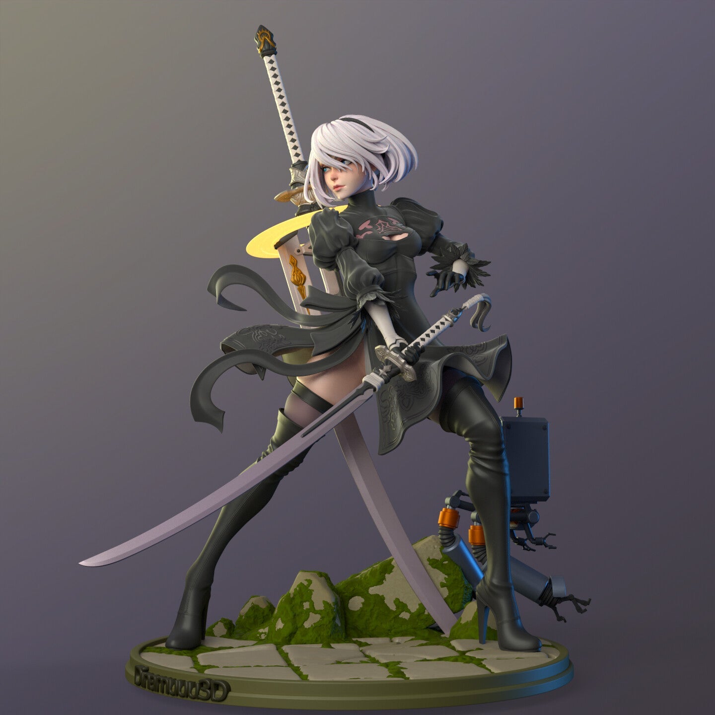 2B Nier Automata, 3D Print STL, Render Images/Videos, Marmoset Viewer Files