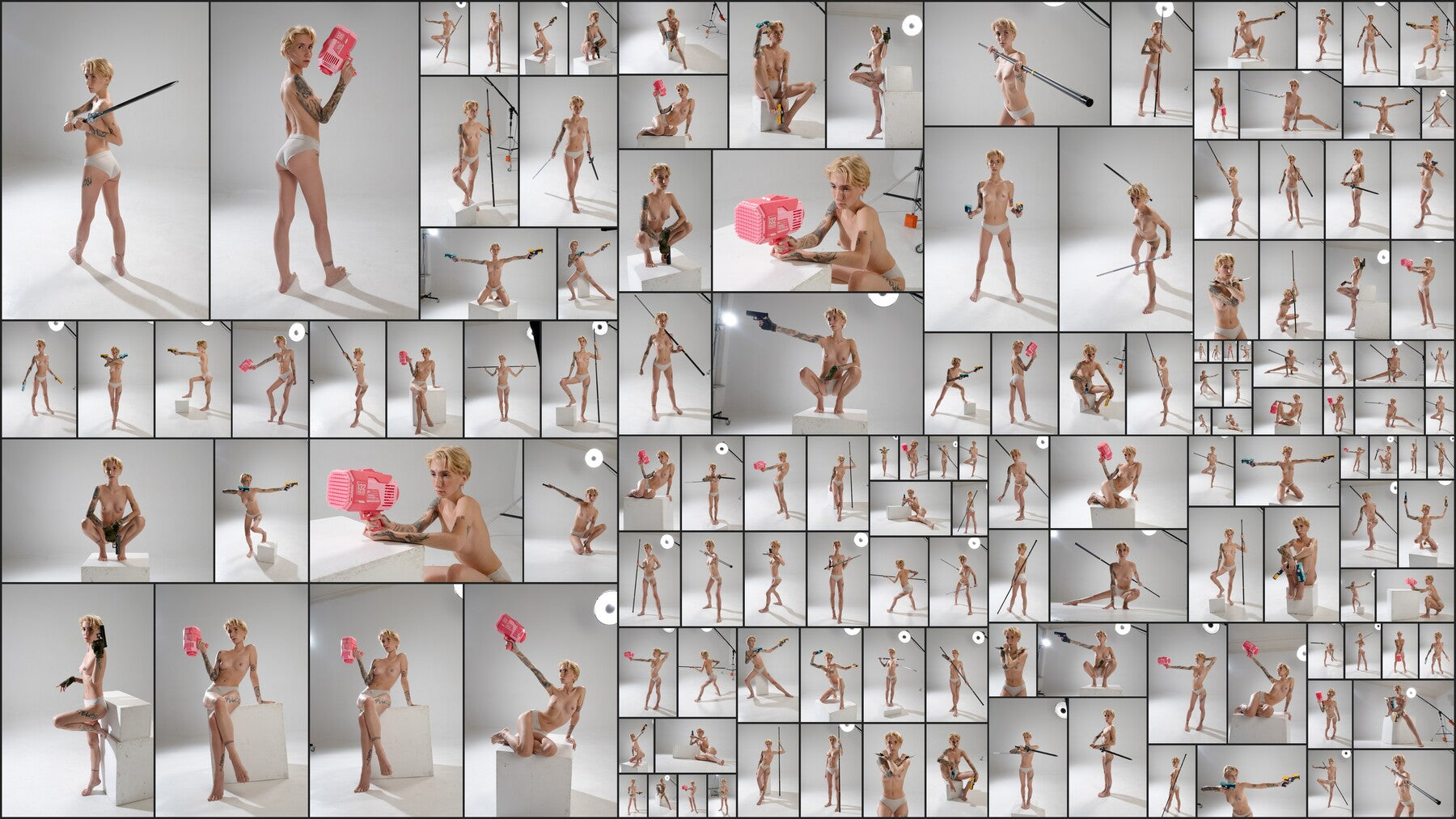 450+ Female Poses with Various Weapons