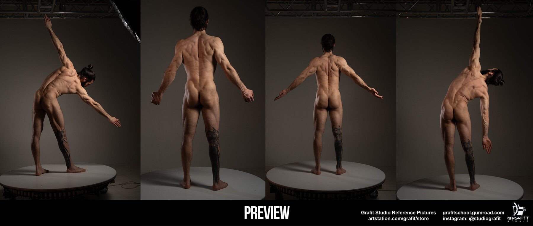 360+ Athletic Male Anatomy: Back, Shoulders and Arms in Motion