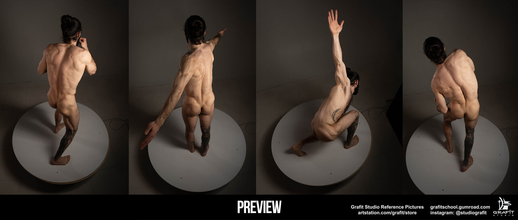 360+ Athletic Male Anatomy: Back, Shoulders and Arms in Motion