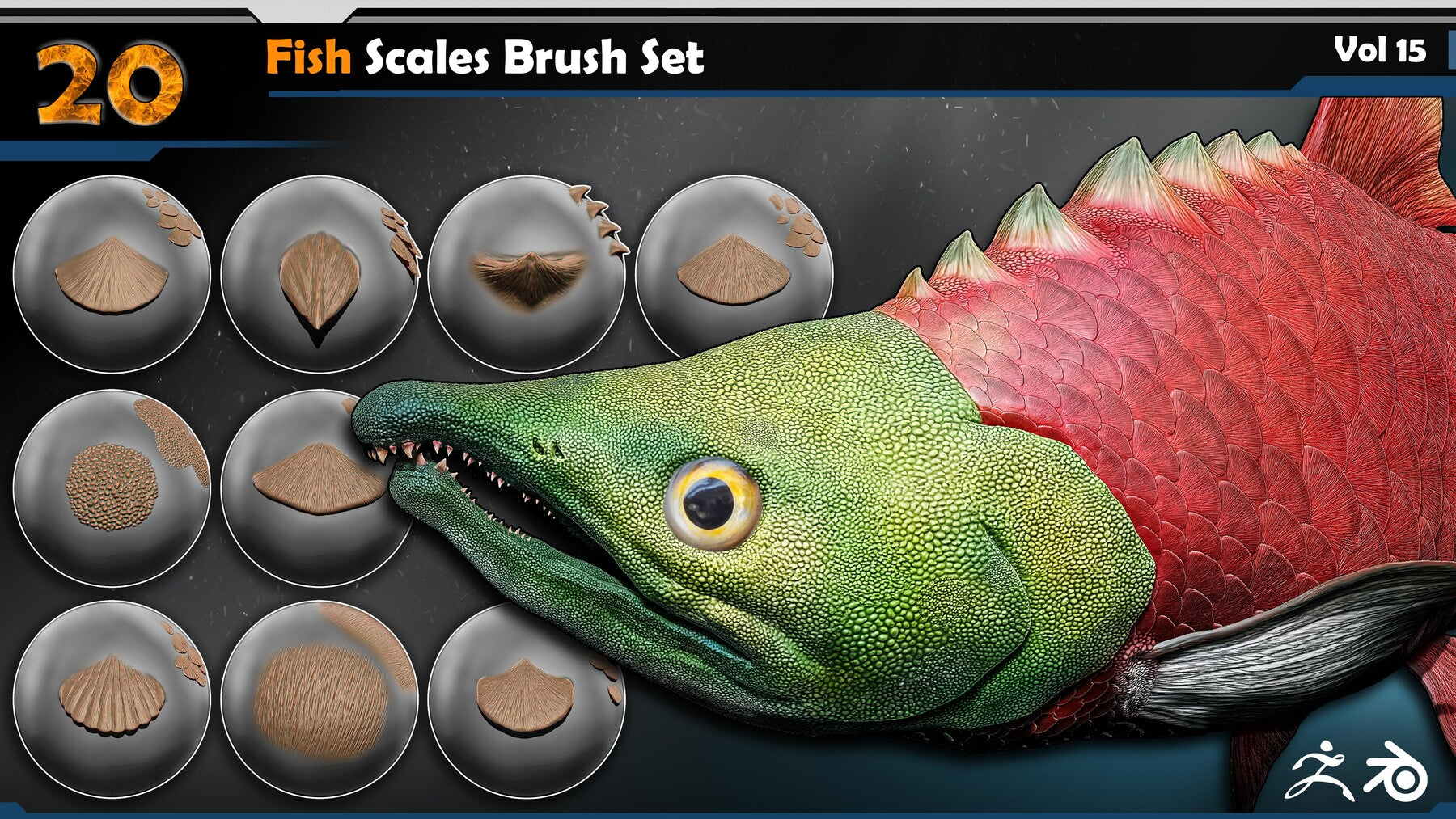 Fish Scales Brush Set Vol 15