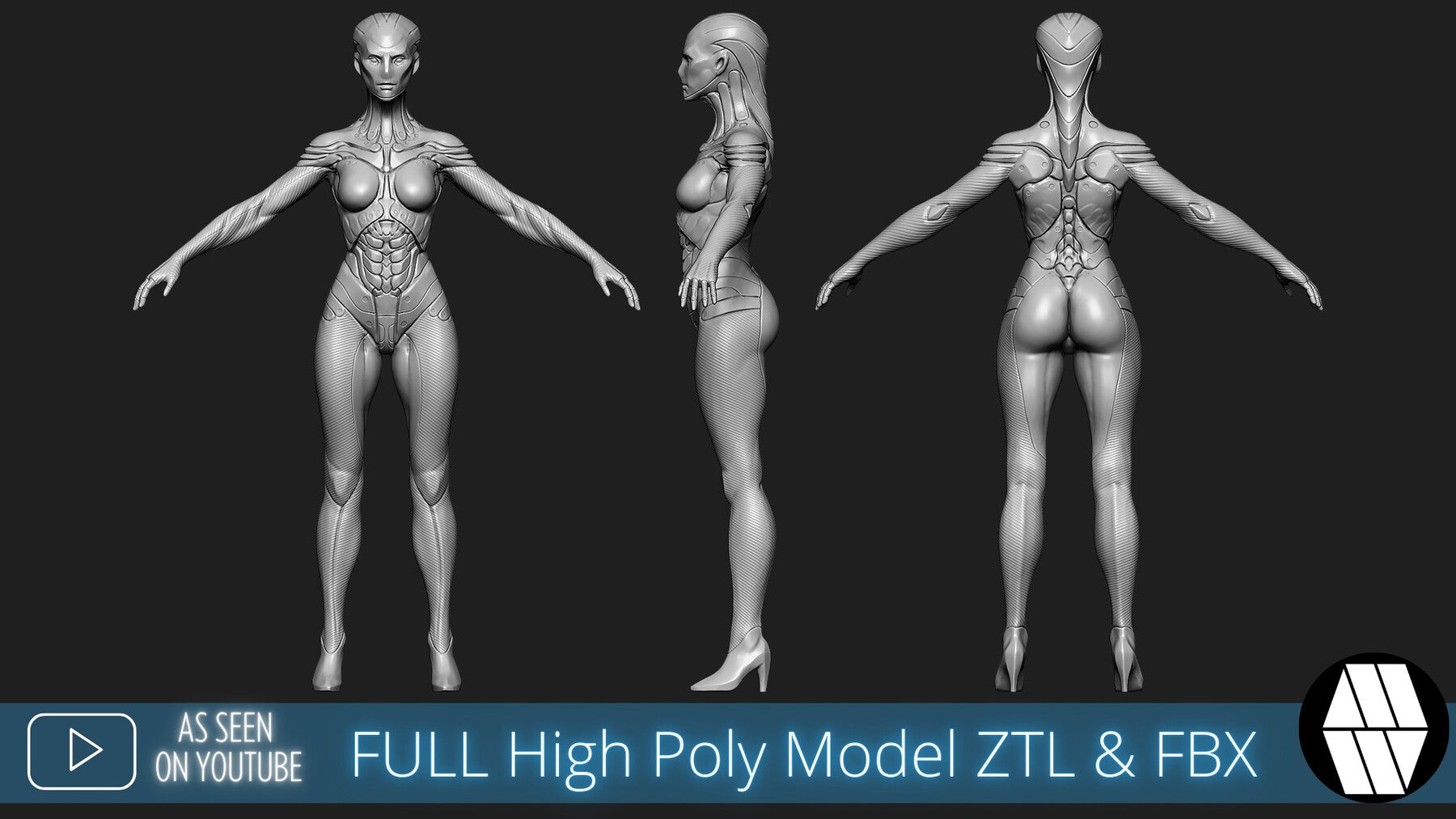 ZBrush Model: Android High Poly ZTL & FBX