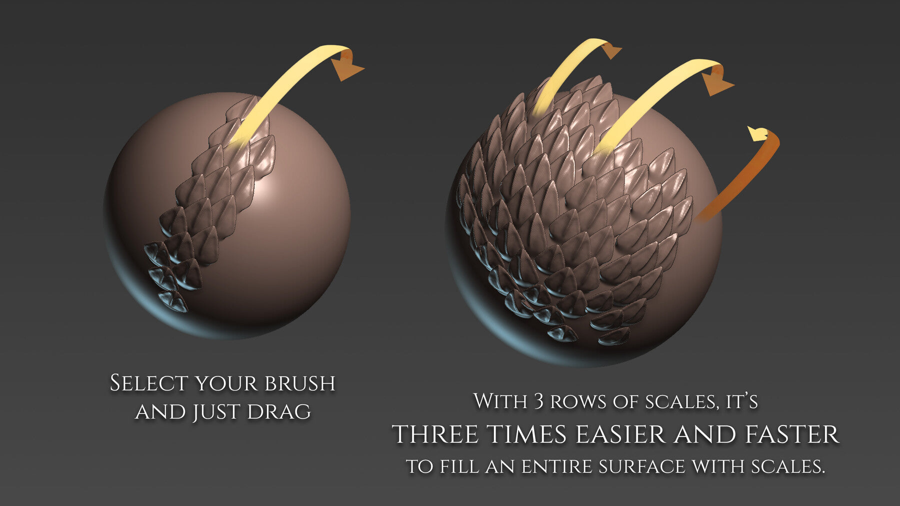 45 Trail Snake Scales Brushes for Zbrush