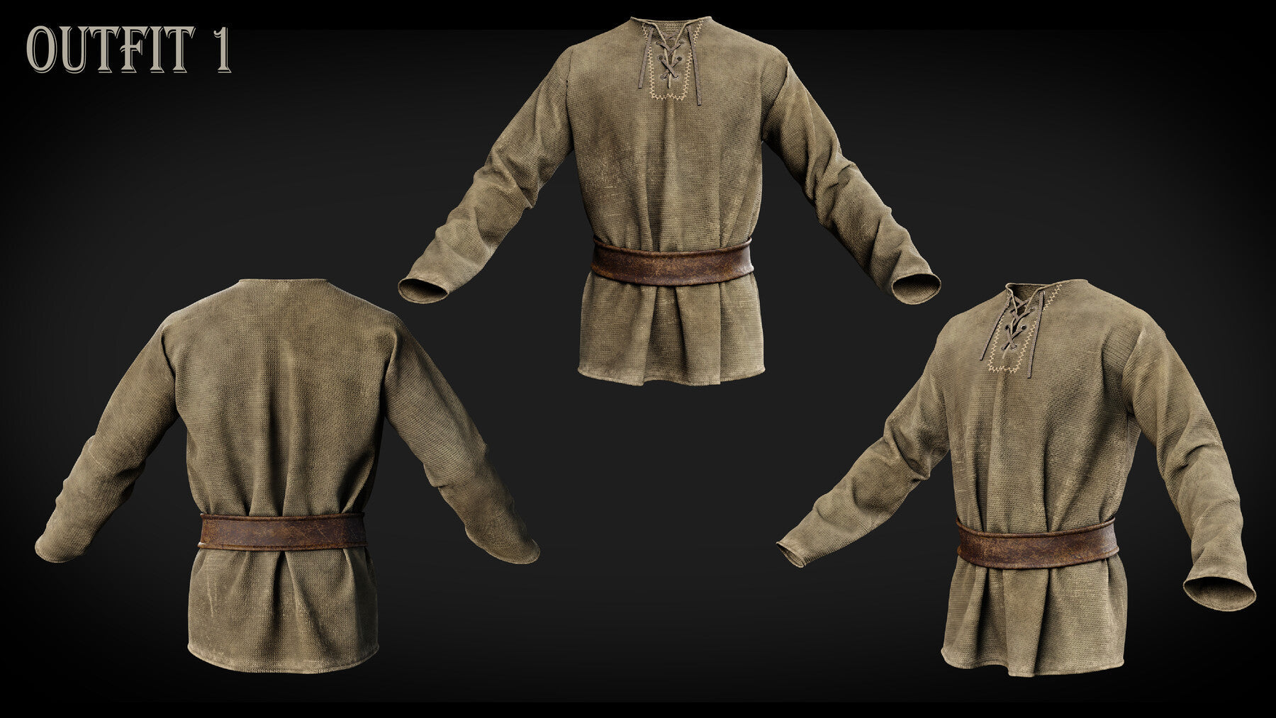 3D Medieval clothes Fbx+ Obj+ Zprj +4K PBR textures