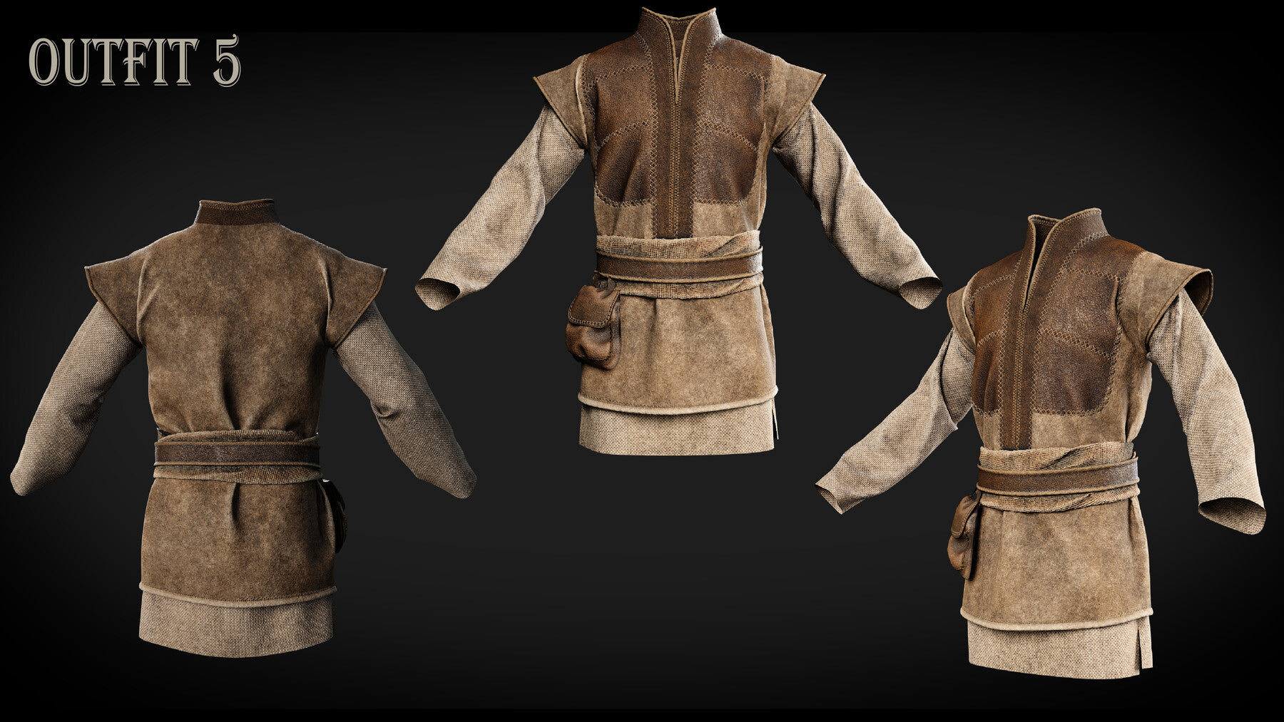 3D Medieval clothes Fbx+ Obj+ Zprj +4K PBR textures