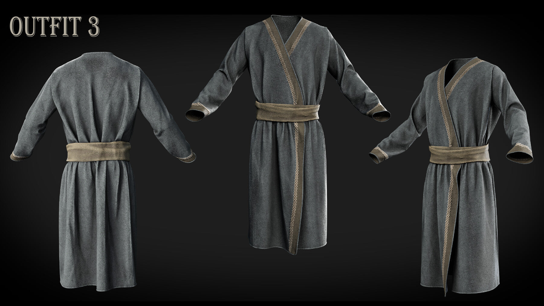 3D Medieval clothes Fbx+ Obj+ Zprj +4K PBR textures