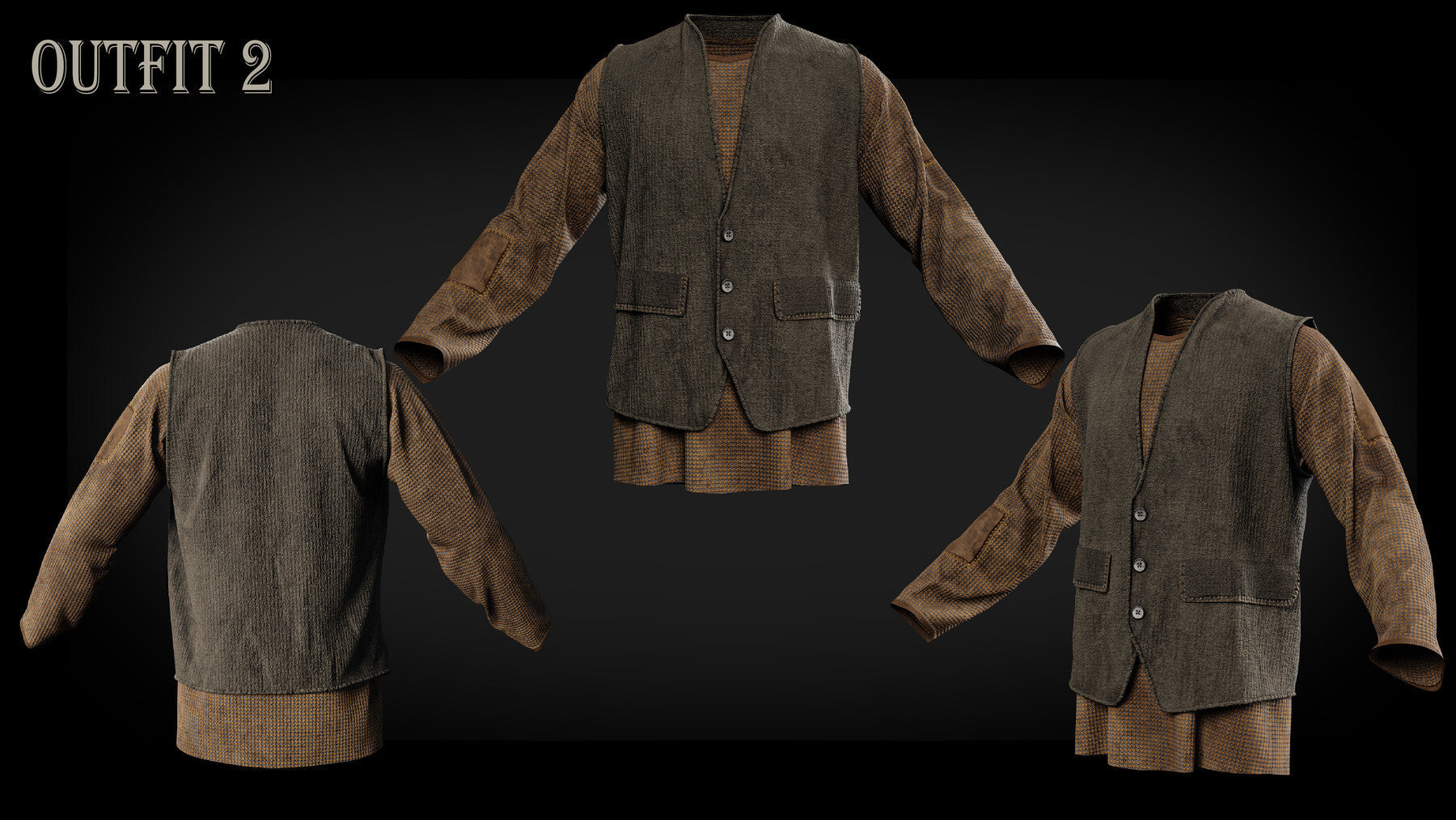 3D Medieval clothes Fbx+ Obj+ Zprj +4K PBR textures