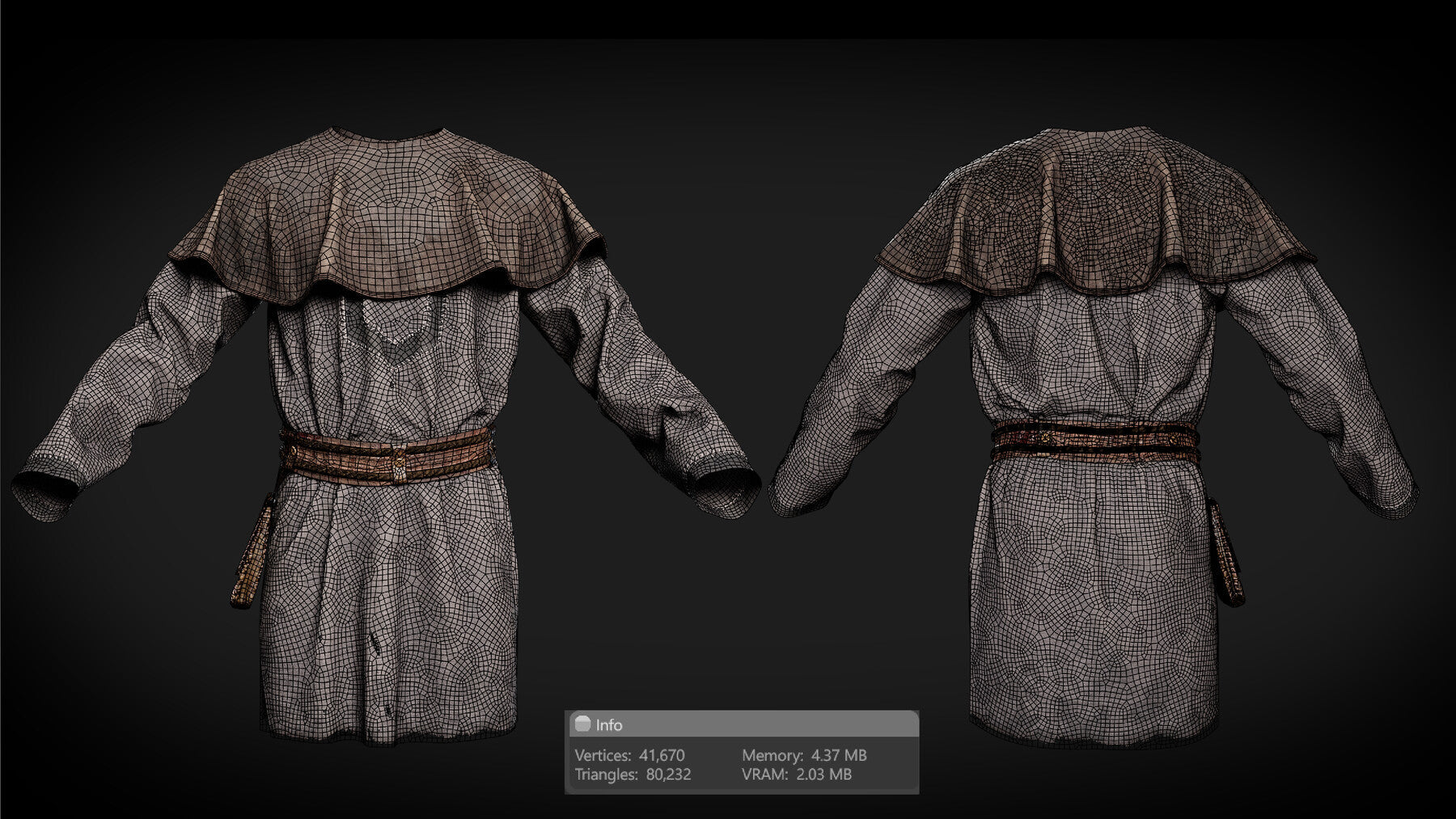 3D Medieval clothes farmer tunic Fbx+ Obj+ Zprj +4K PBR textures