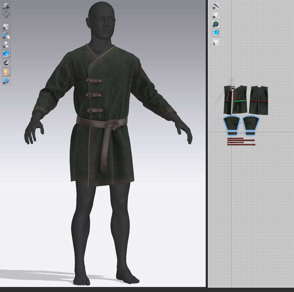 3D Medieval clothes farmer tunic Fbx+ Obj+ Zprj +4K PBR textures