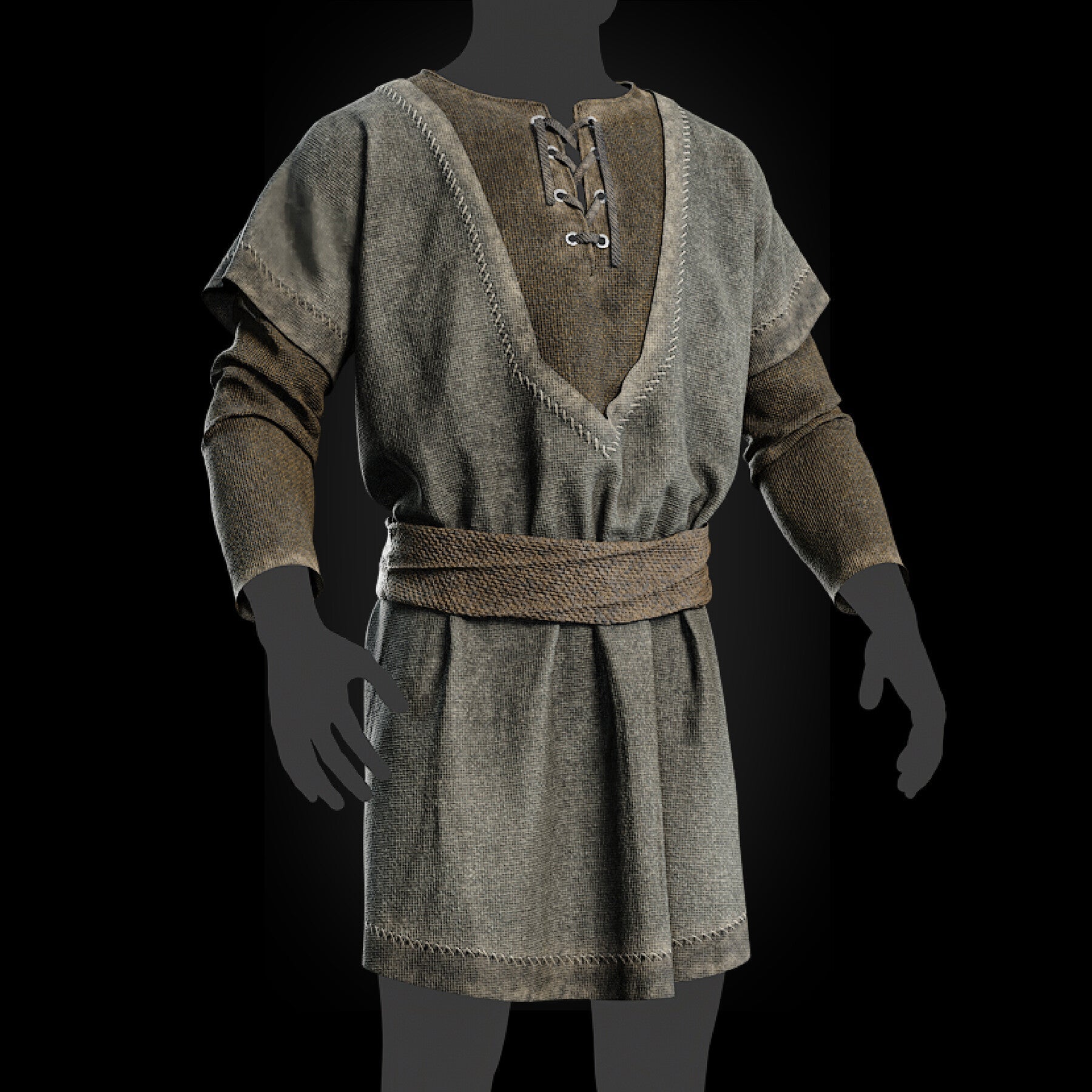 3D Medieval clothes farmer tunic Fbx+ Obj+ Zprj +4K PBR textures