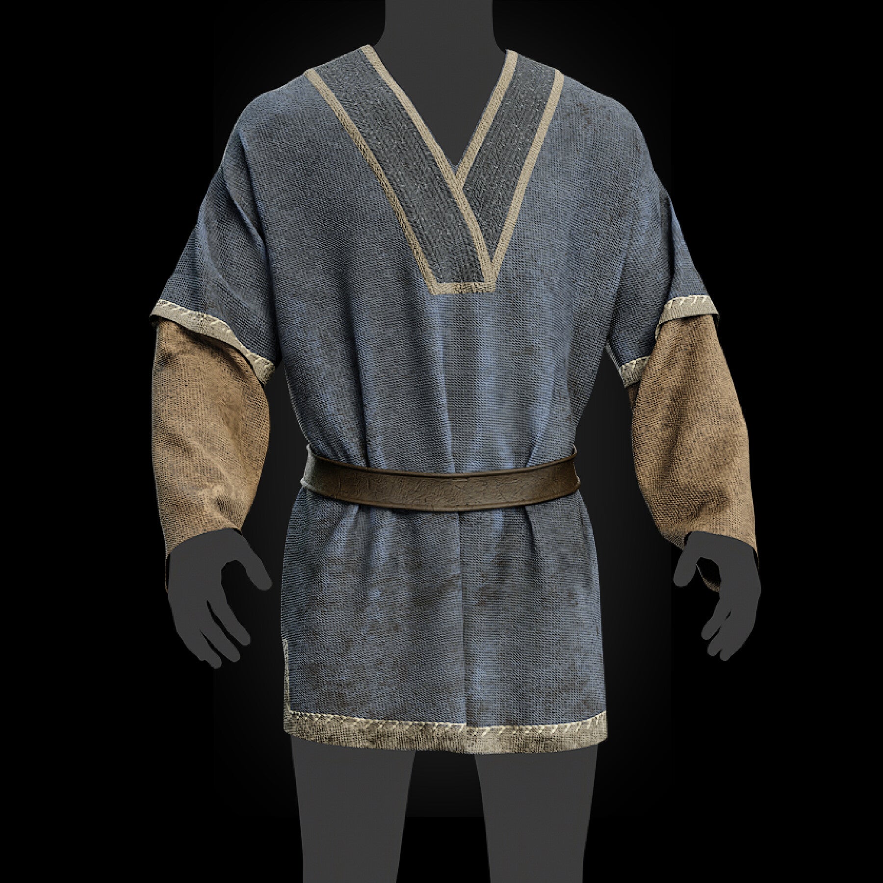 3D Medieval clothes farmer tunic Fbx+ Obj+ Zprj +4K PBR textures