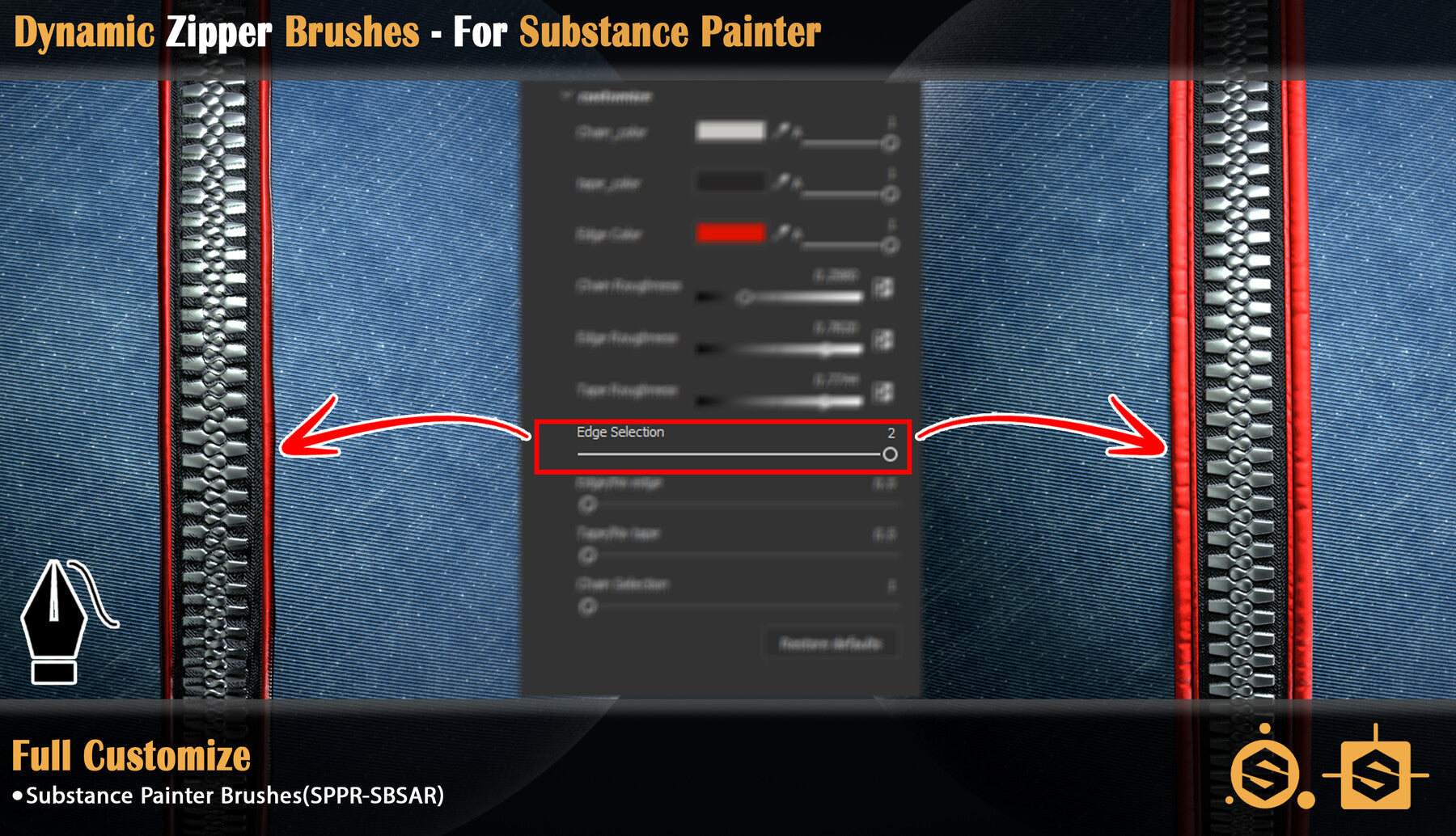 Dynamic Zipper Brushes - For Substance Painter