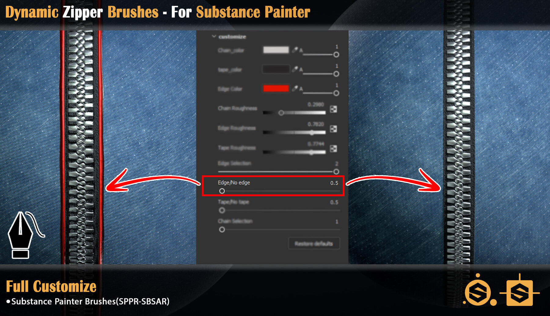 Dynamic Zipper Brushes - For Substance Painter