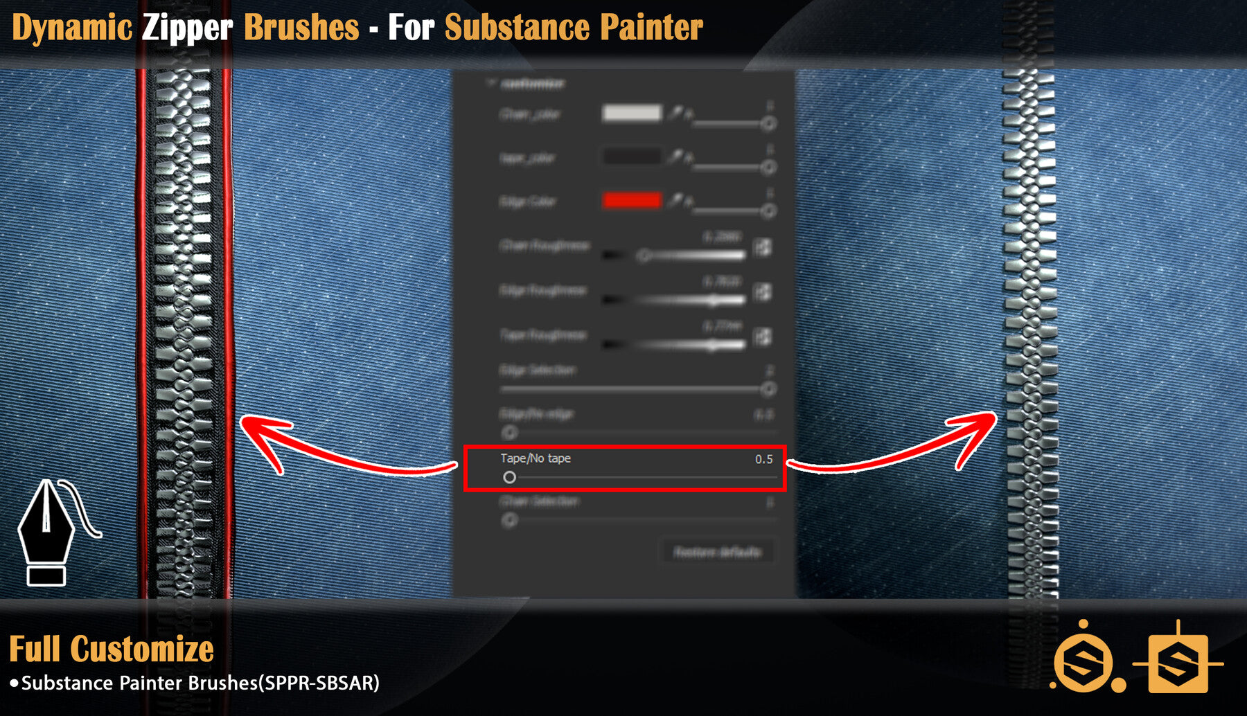 Dynamic Zipper Brushes - For Substance Painter