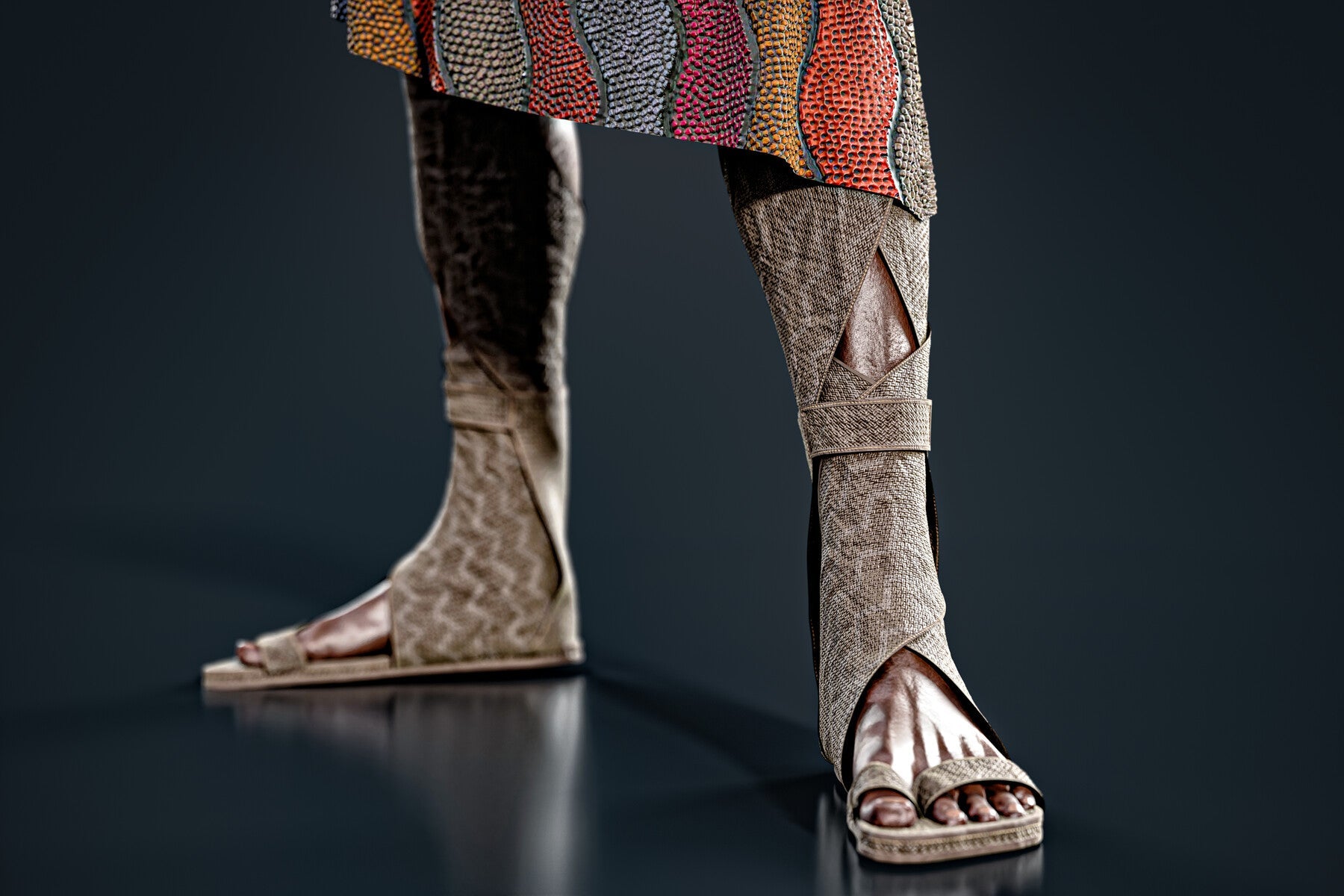 African Warrior No.1: Game Ready Outfit (Marvelous Designer + Clo3d + OBJ + LOD + Texture)