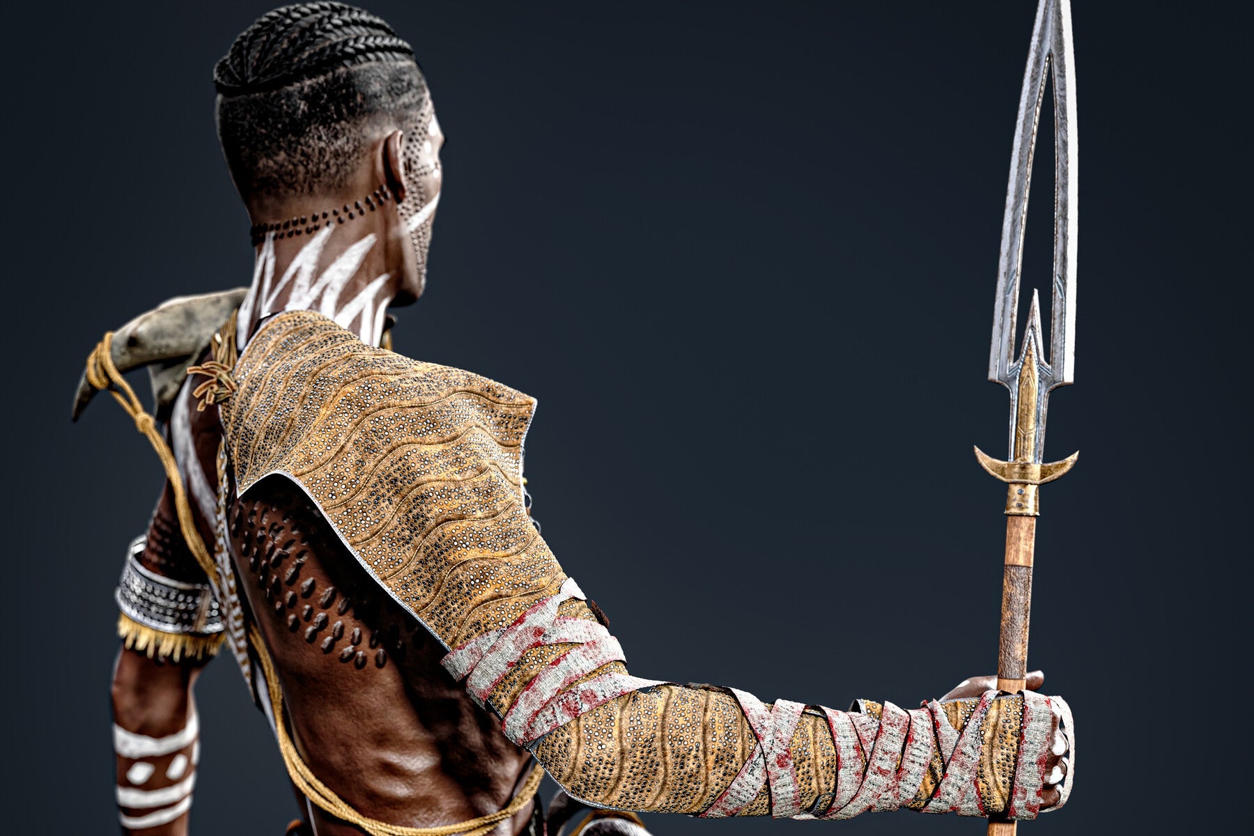 African Warrior No.1: Game Ready Outfit (Marvelous Designer + Clo3d + OBJ + LOD + Texture)