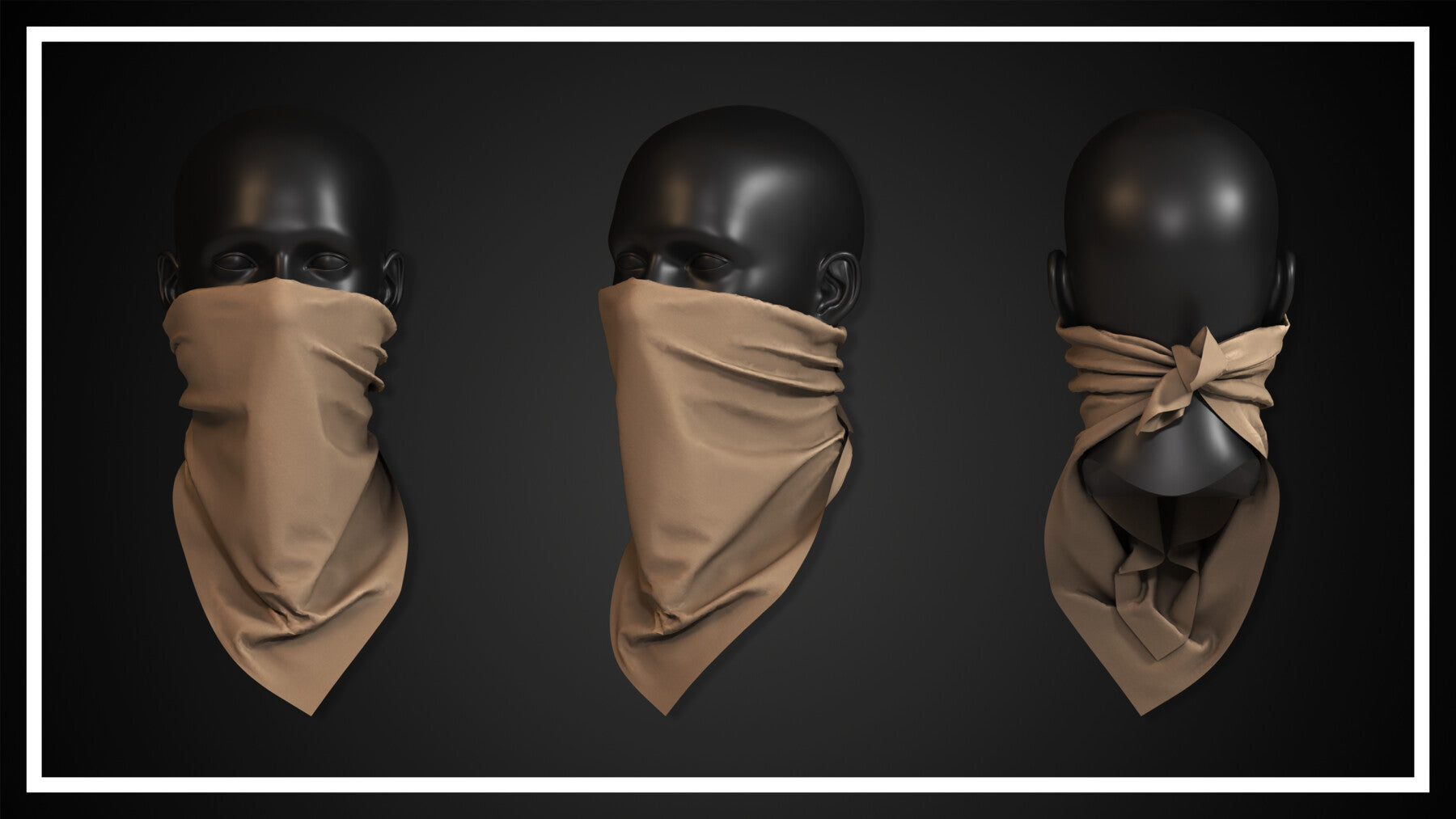 15 FACE MASK (CLO3D, MD PROJECTS+OBJ+FBX)