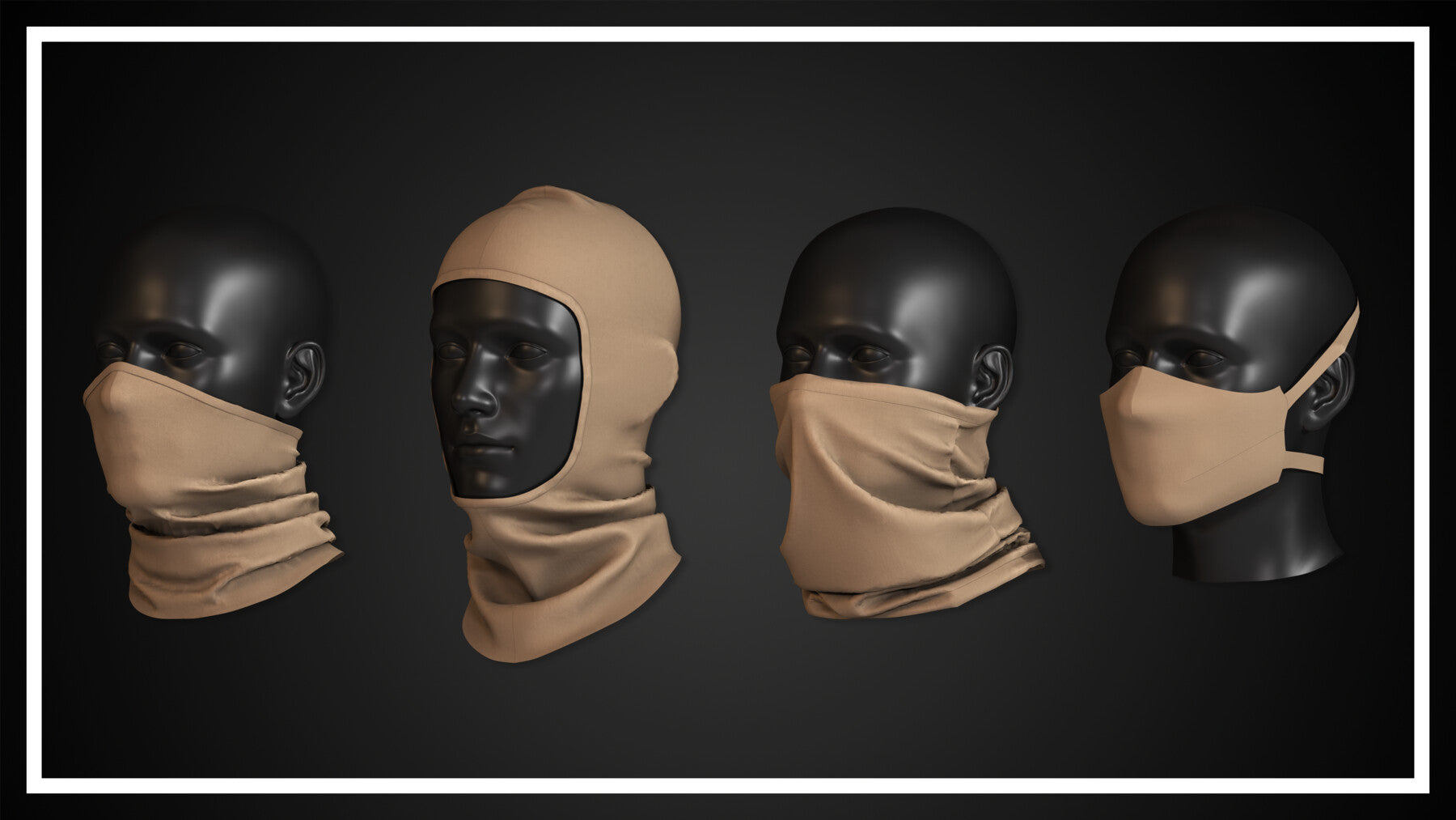 15 FACE MASK (CLO3D, MD PROJECTS+OBJ+FBX)