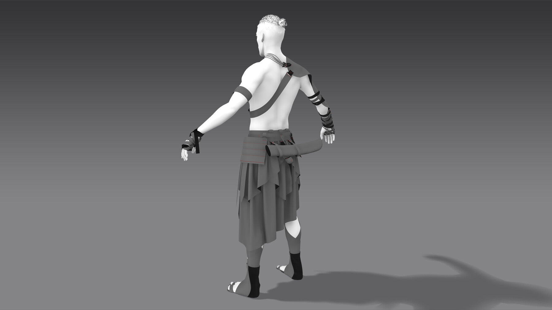 African Warrior No.1: Game Ready Outfit (Marvelous Designer + Clo3d + OBJ + LOD + Texture)