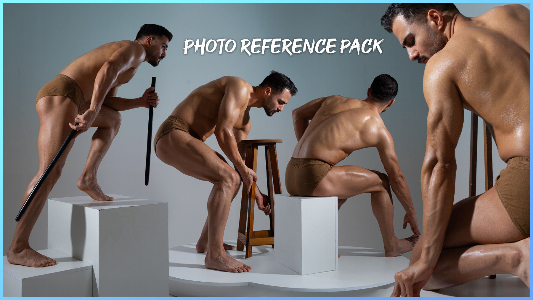 Male Physique- Low Poses- Photo Reference Pack For Artists 647 JPEGs