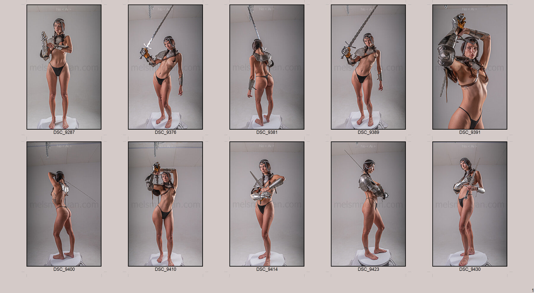 Female Warrior Pose Reference Pack – 1100 Artistic Armor and Sword Poses for Artists