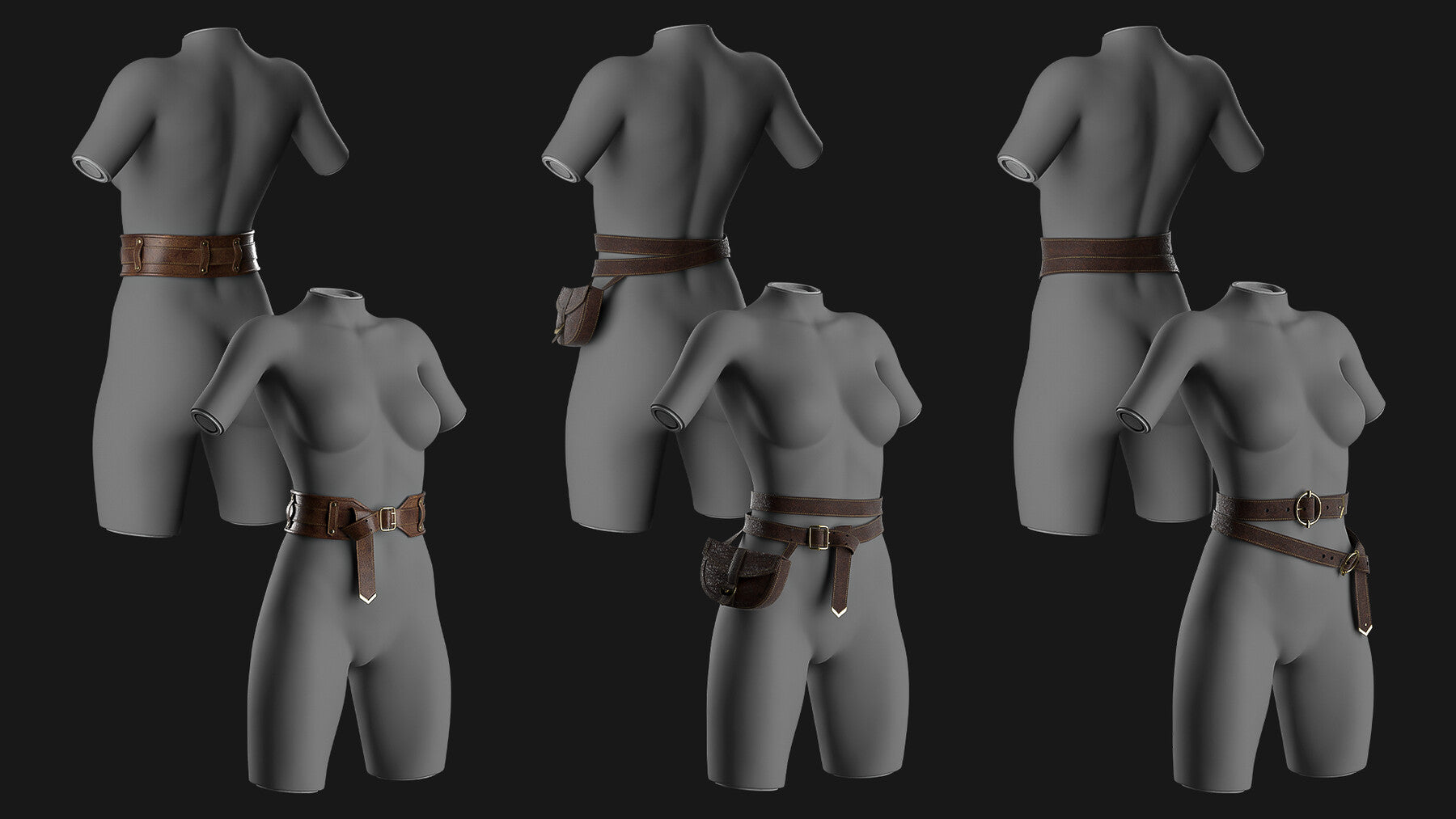 Female belt pack / Marvelous Designer/Clo3D project file + OBJ, FBX