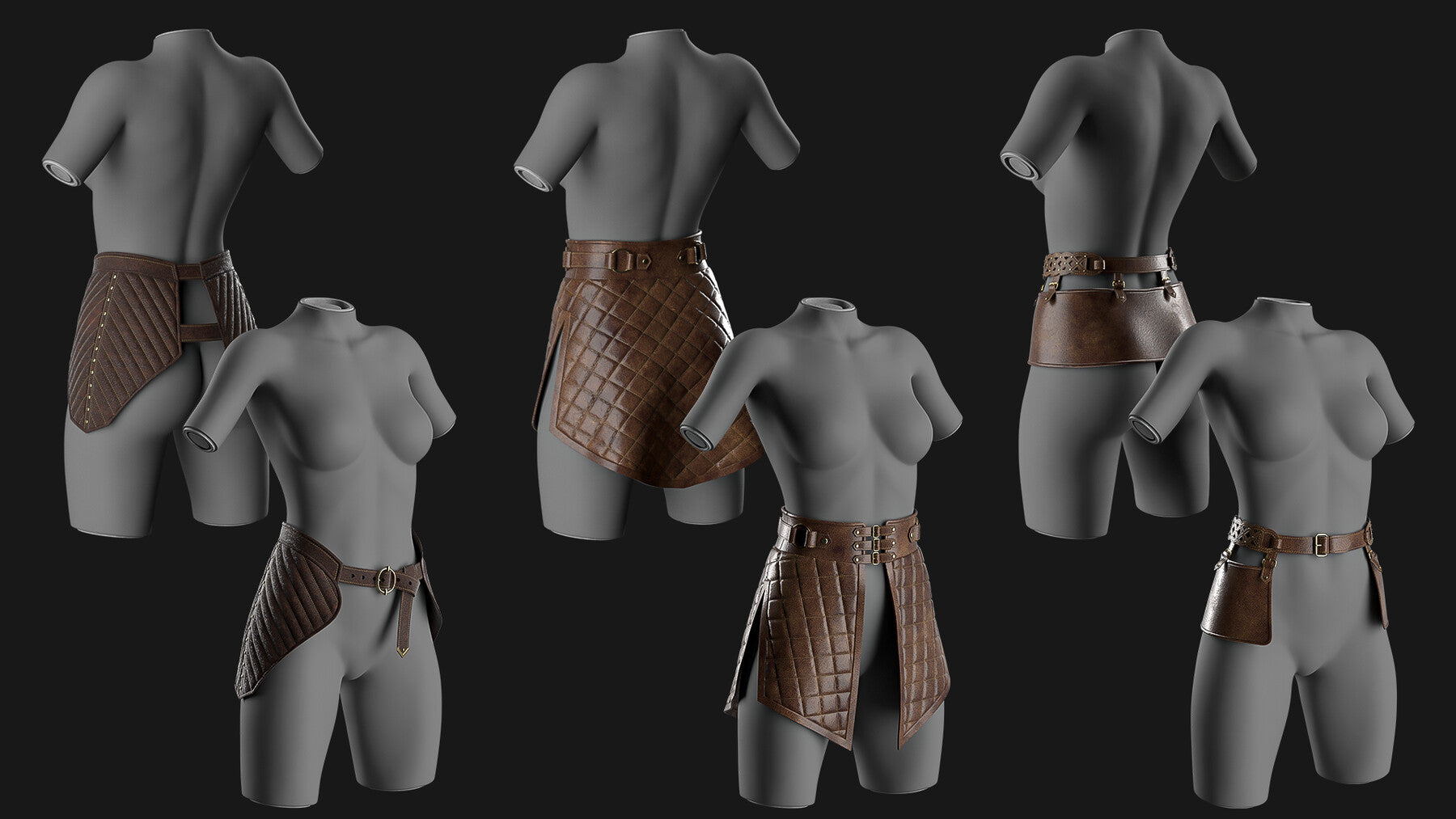 Female belt pack / Marvelous Designer/Clo3D project file + OBJ, FBX