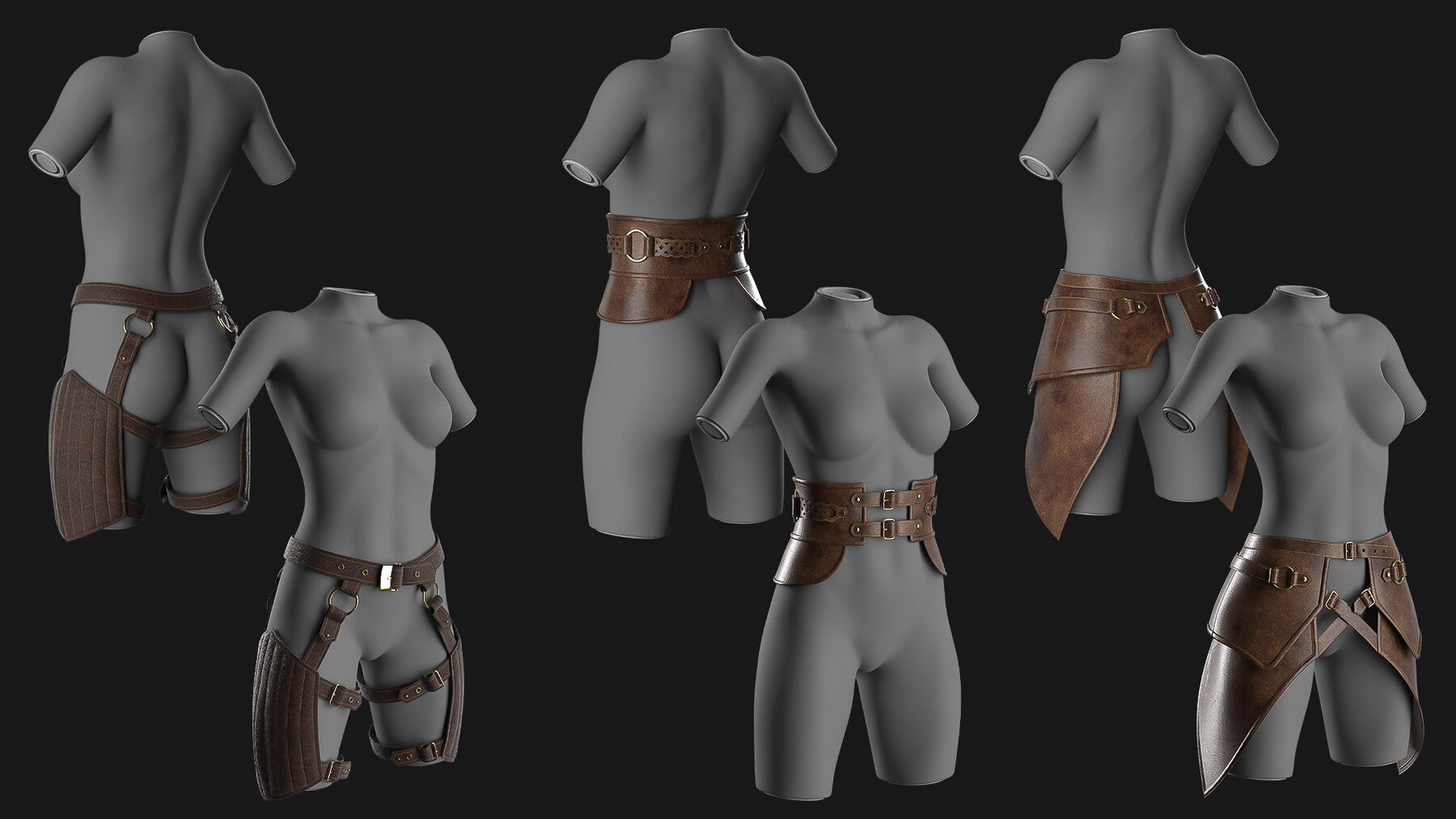 Female belt pack / Marvelous Designer/Clo3D project file + OBJ, FBX