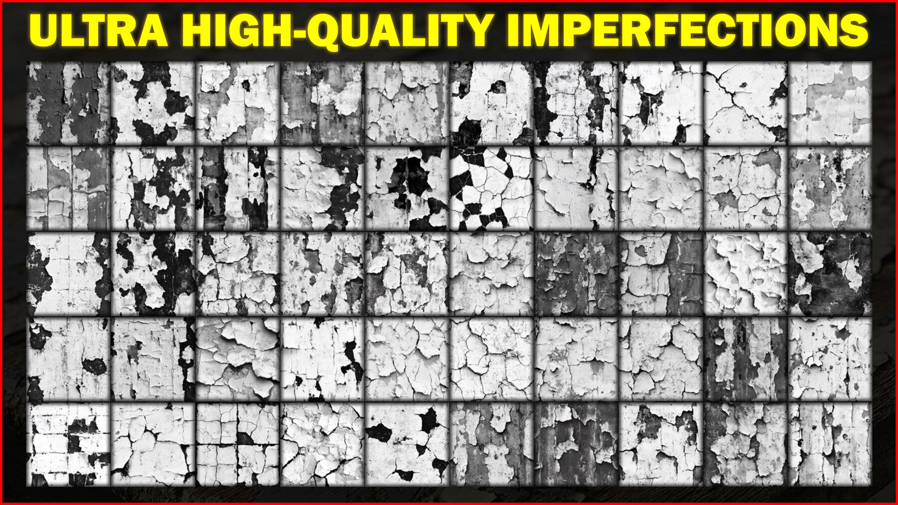 100 Ultra High-Quality Surface Imperfections / Stencil Imperfections (Seamless and Tileable) Vol 1