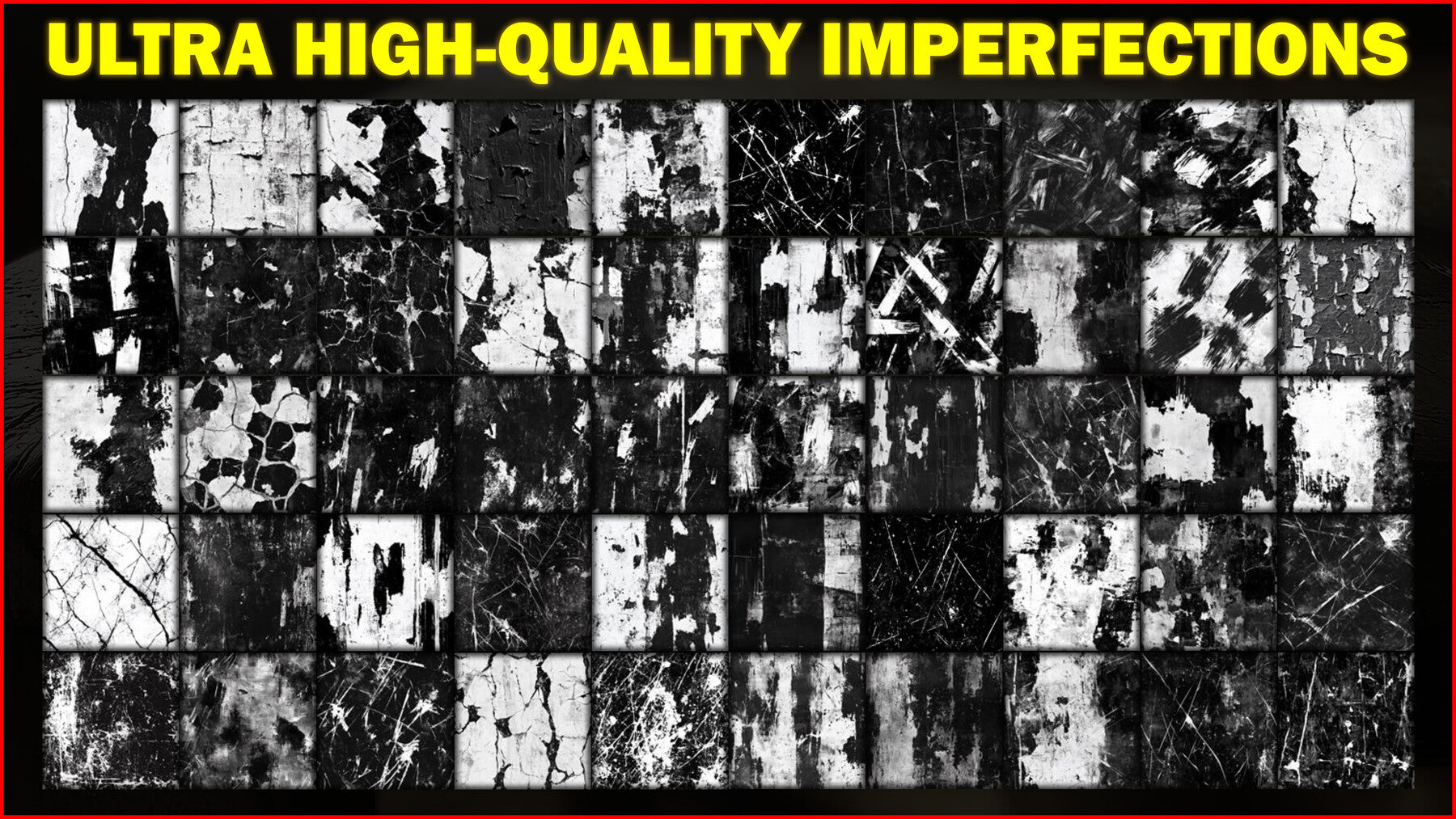 100 Ultra High-Quality Surface Imperfections / Stencil Imperfections (Seamless and Tileable) Vol 2