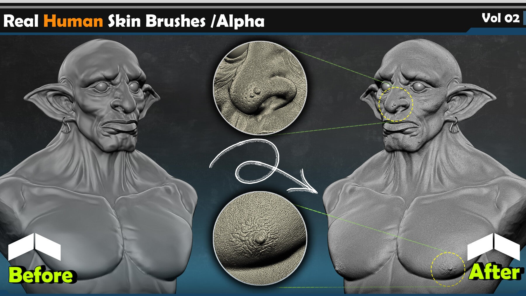 Real Human Skin Brushes /Alpha Vol 02